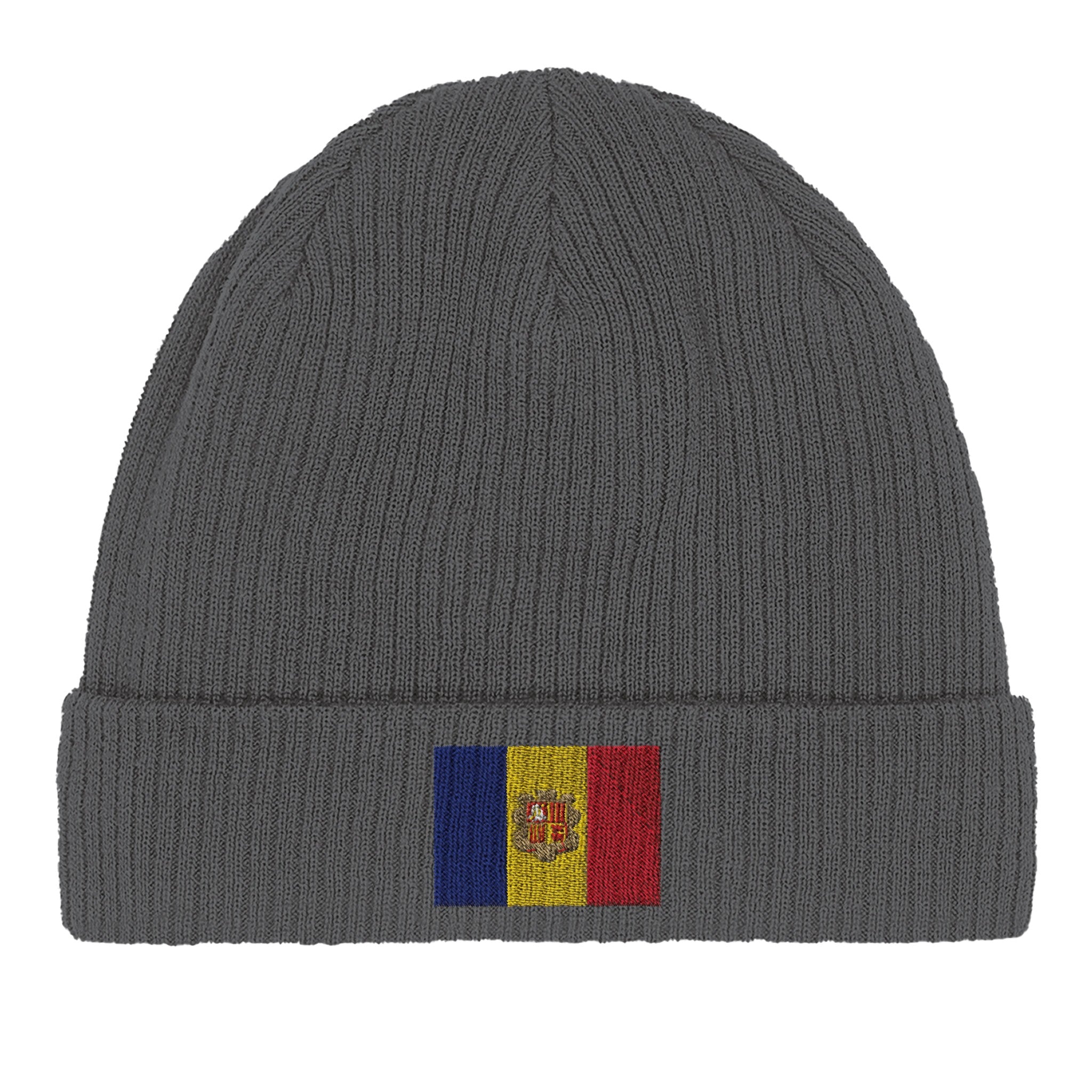 Bonnet en coton biologique avec le drapeau d'Andorre, léger et respirant, parfait pour toutes les saisons.