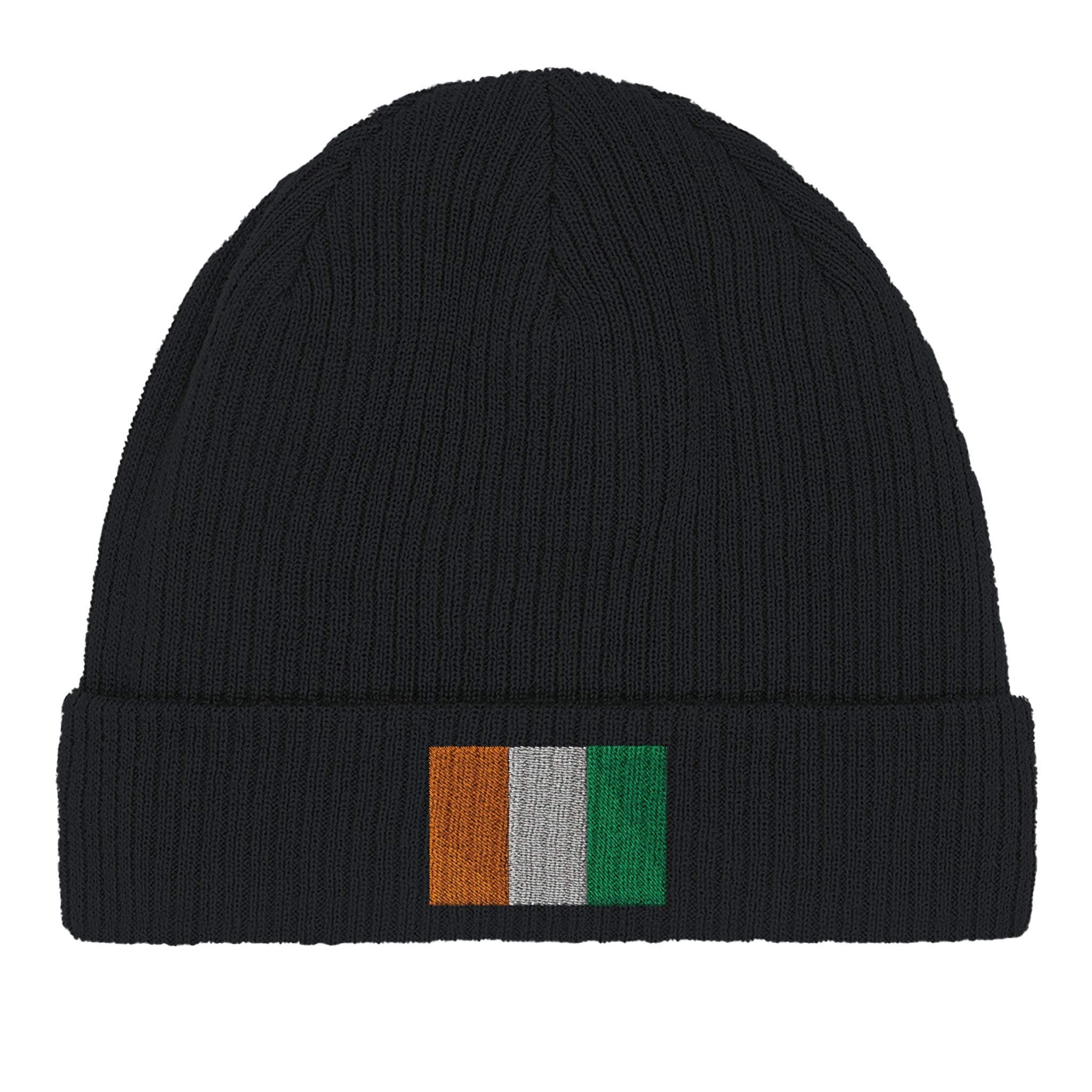 Bonnet en coton biologique avec le drapeau de la Côte d'Ivoire, léger et confortable, parfait pour toutes les saisons.