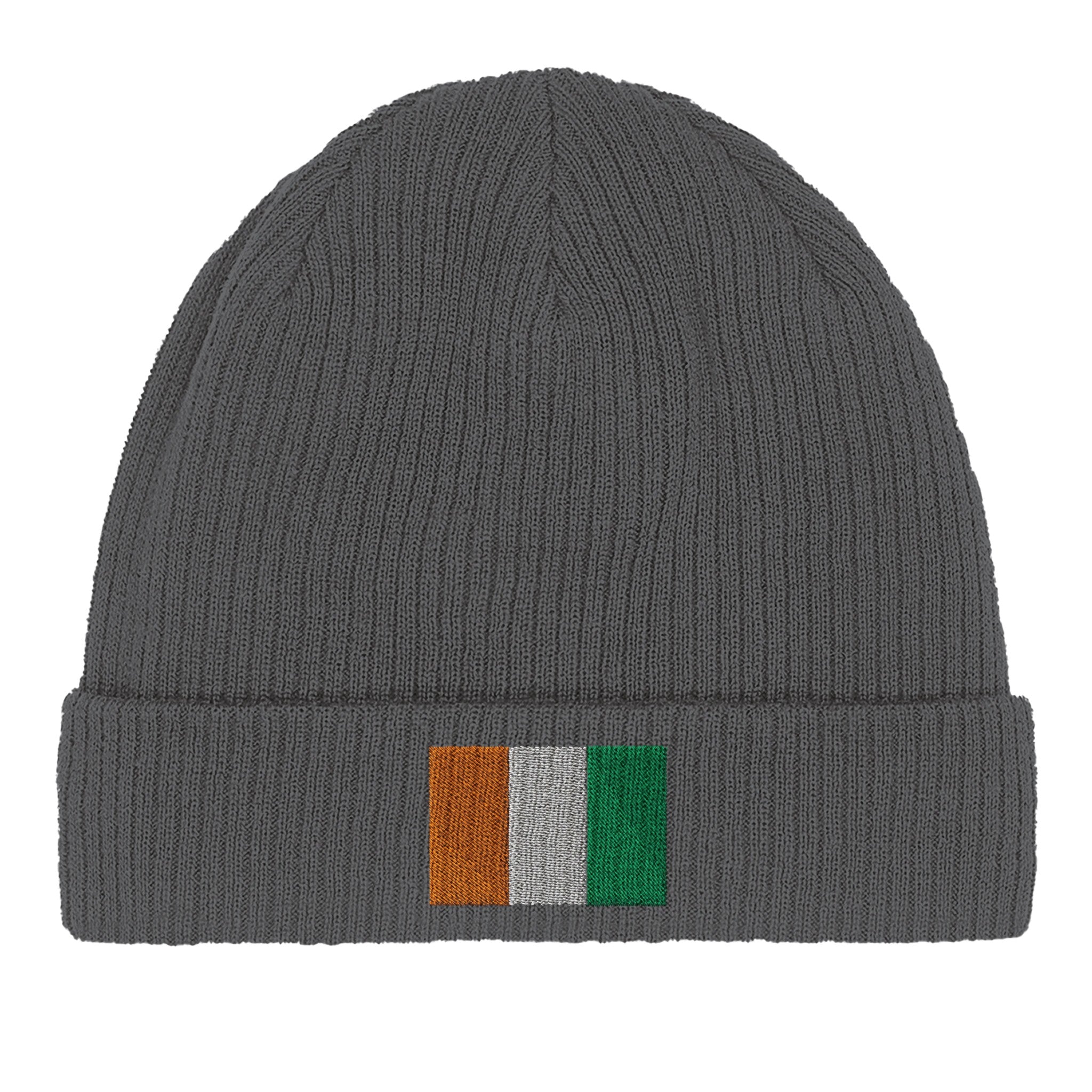 Bonnet en coton biologique avec le drapeau de la Côte d'Ivoire, léger et confortable, parfait pour toutes les saisons.