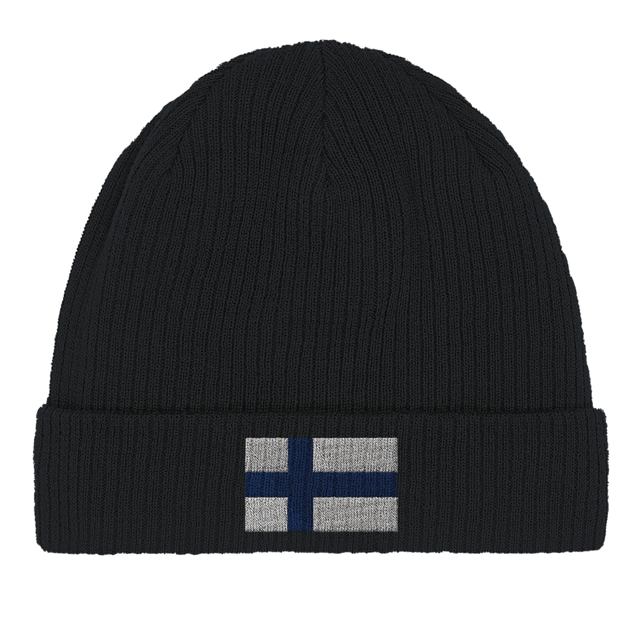 Bonnet en coton biologique avec le drapeau de la Finlande, léger et confortable, idéal pour toutes les saisons.