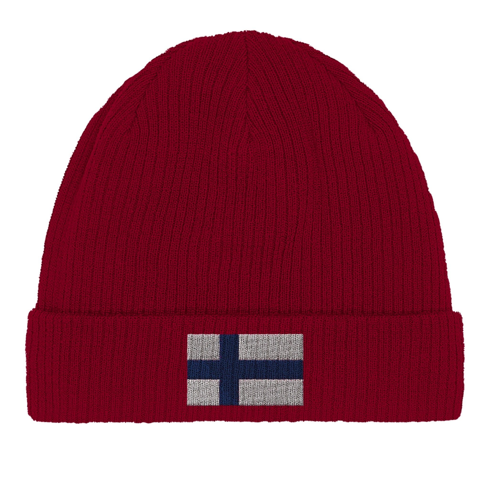 Bonnet en coton biologique avec le drapeau de la Finlande, léger et confortable, idéal pour toutes les saisons.