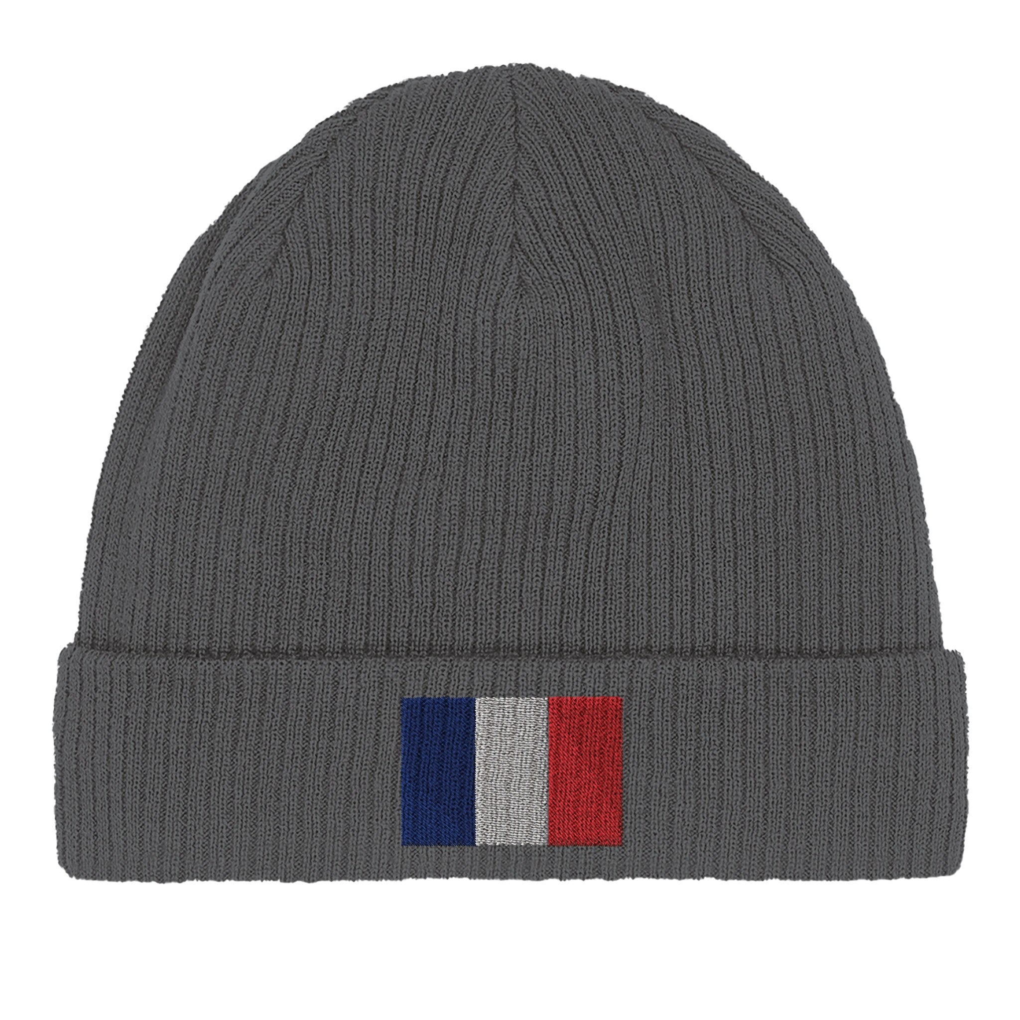 Bonnet en coton biologique Drapeau de la France, doux et léger, parfait pour toutes les saisons.