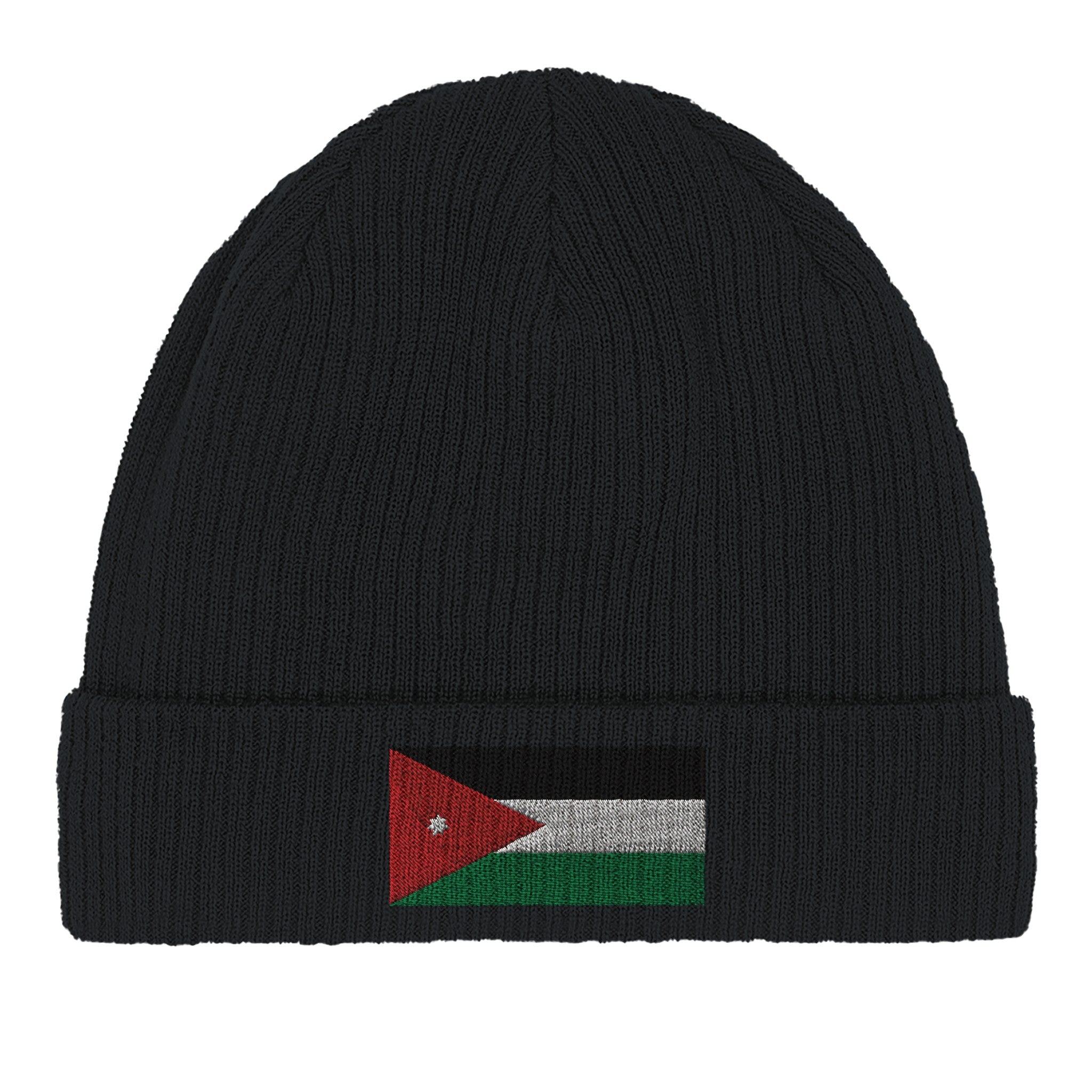 Bonnet en coton biologique Drapeau de la Jordanie, doux et léger, parfait pour un style éco-responsable.