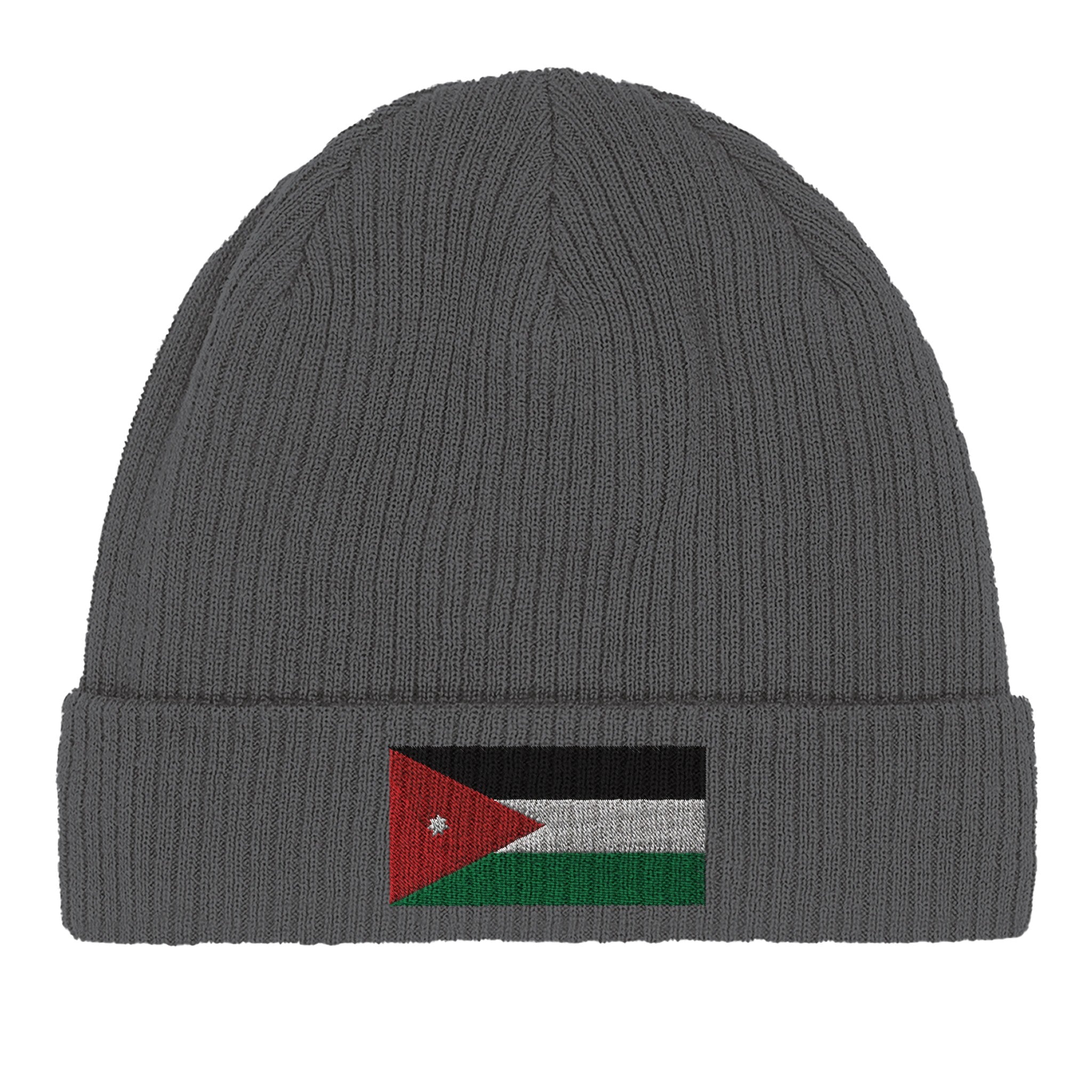 Bonnet en coton biologique Drapeau de la Jordanie, doux et léger, parfait pour un style éco-responsable.