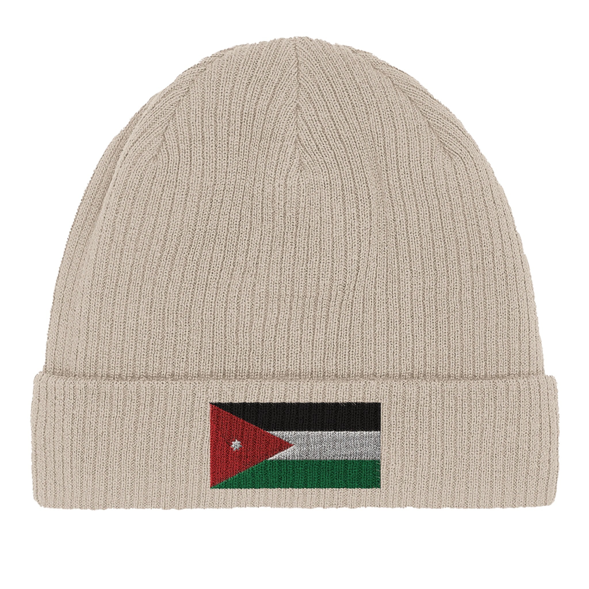 Bonnet en coton biologique Drapeau de la Jordanie, doux et léger, parfait pour un style éco-responsable.