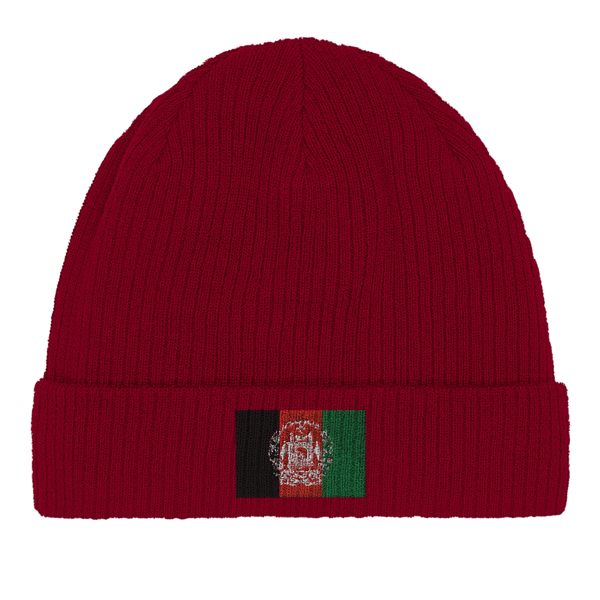 Bonnet en coton biologique avec le drapeau de l'Afghanistan, léger et confortable, parfait pour toutes les saisons.