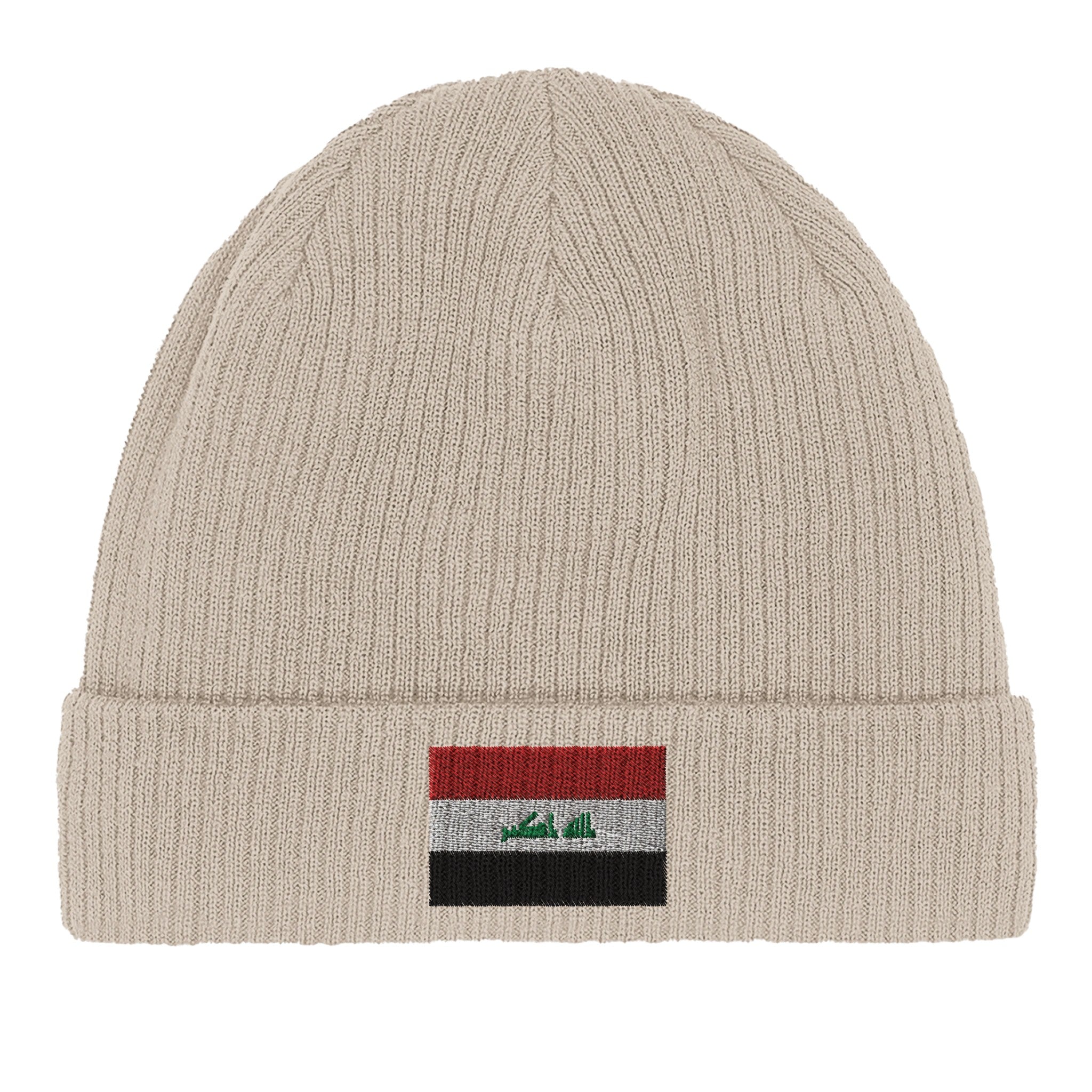 Bonnet en coton biologique avec le Drapeau de l'Irak, léger et confortable, parfait pour un usage intérieur et extérieur.