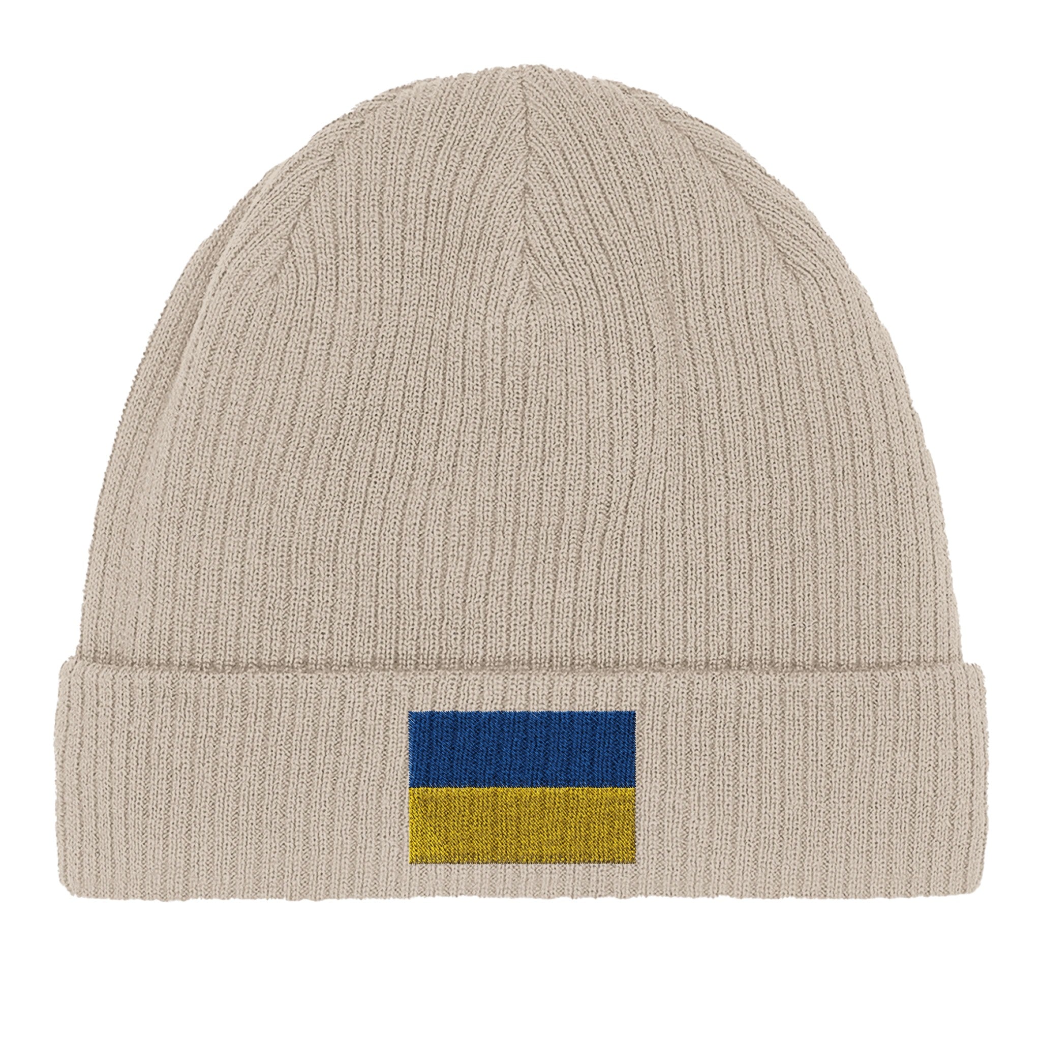 Bonnet en coton biologique avec le drapeau de l'Ukraine, doux et confortable, parfait pour toutes les occasions.