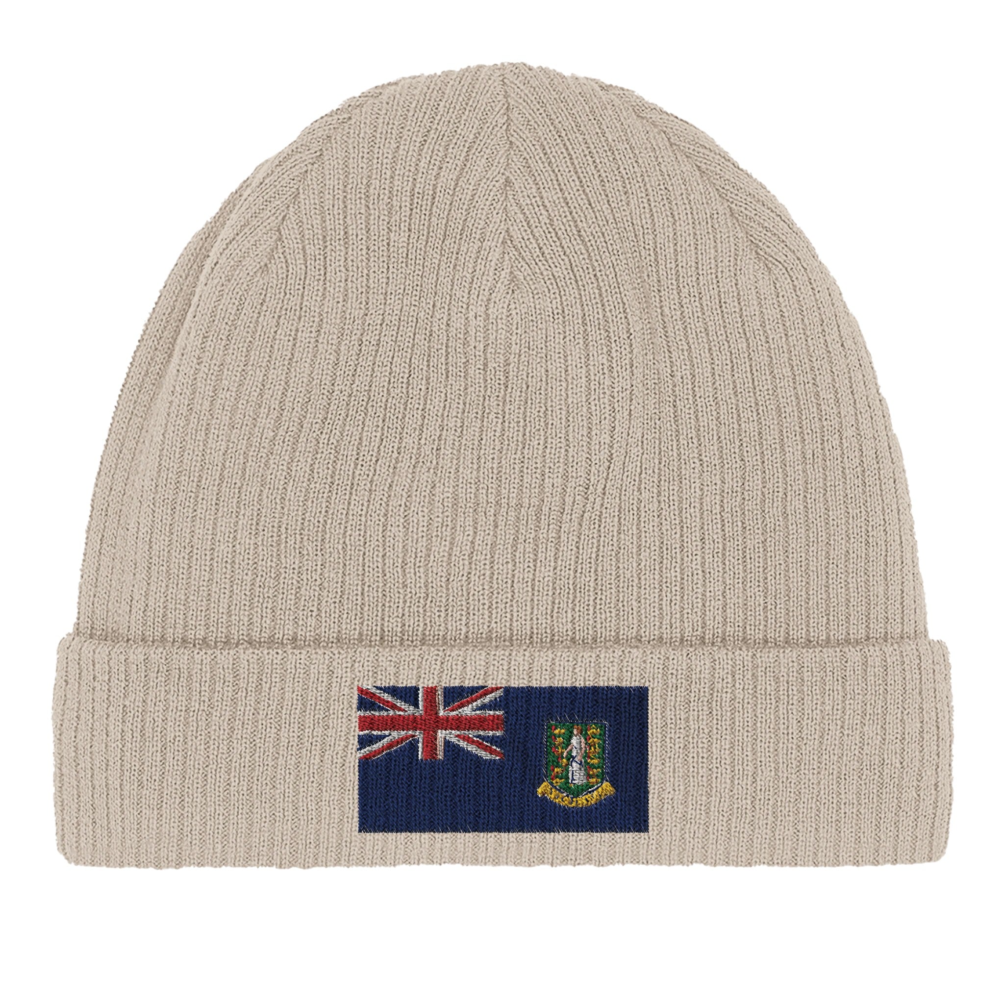 Bonnet en coton biologique avec le Drapeau des îles Vierges britanniques, doux et léger, parfait pour un usage quotidien.