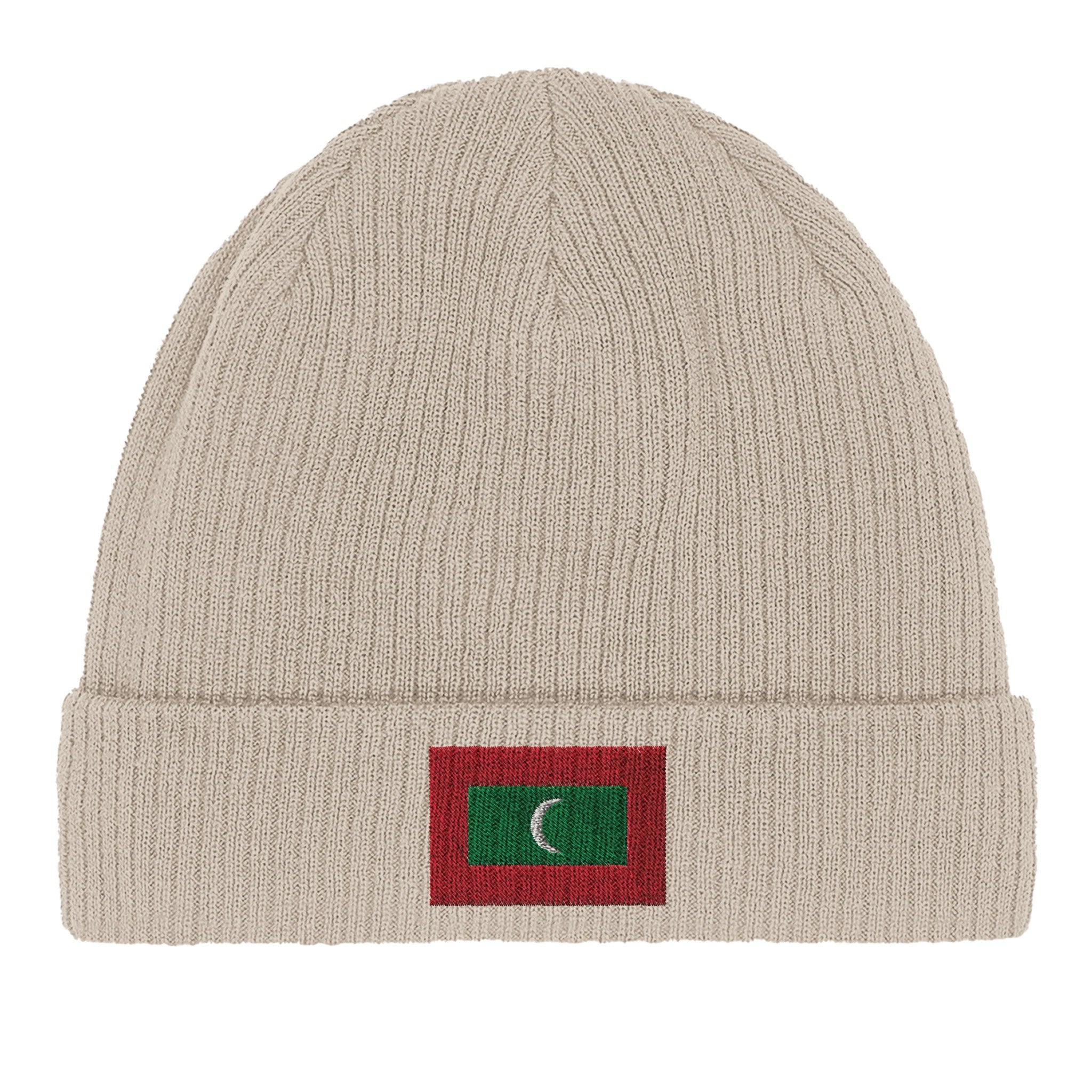 Bonnet en coton biologique Drapeau des Maldives, doux et léger, parfait pour un style éco-responsable.