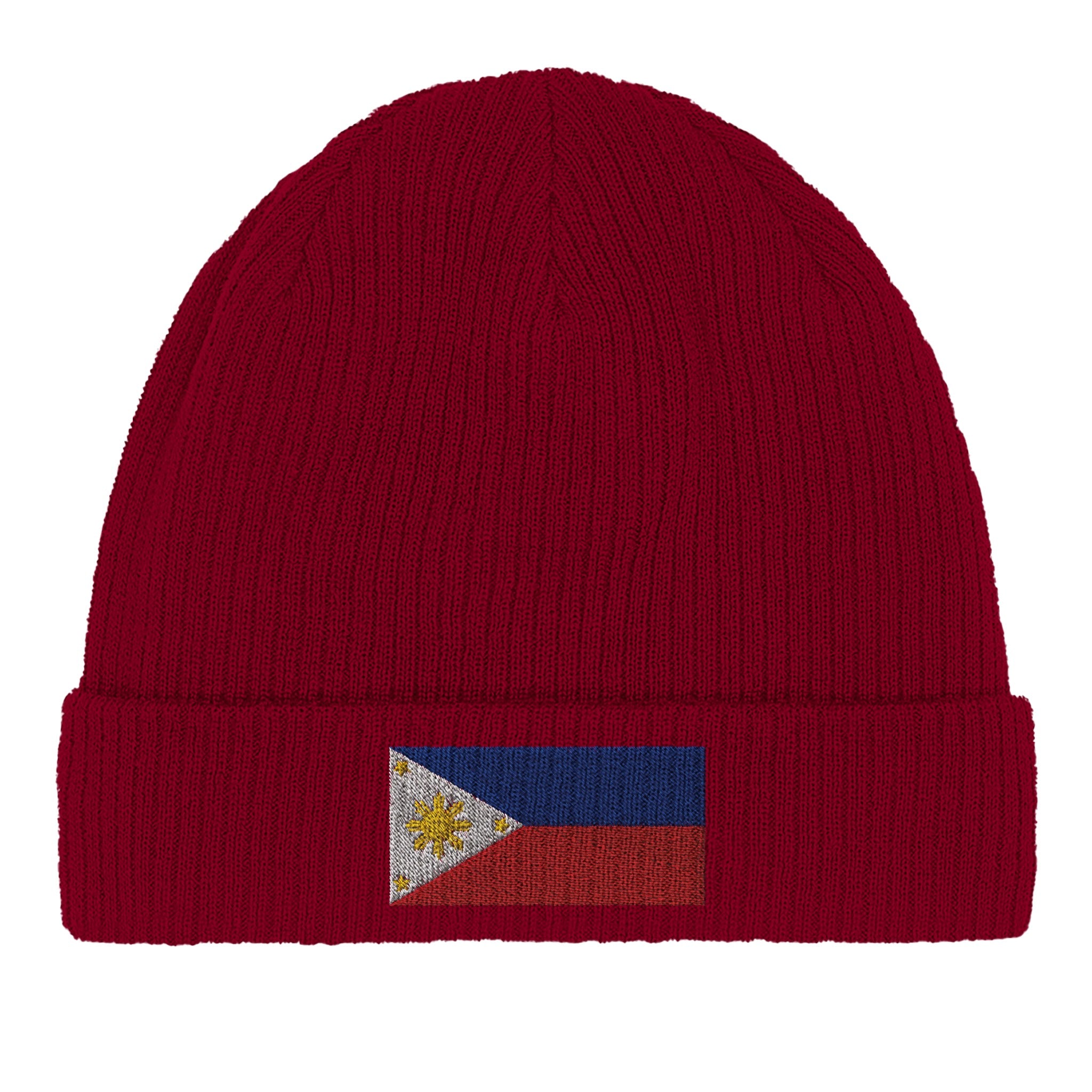 Bonnet en coton biologique avec le Drapeau des Philippines, léger et confortable, parfait pour un usage intérieur et extérieur.