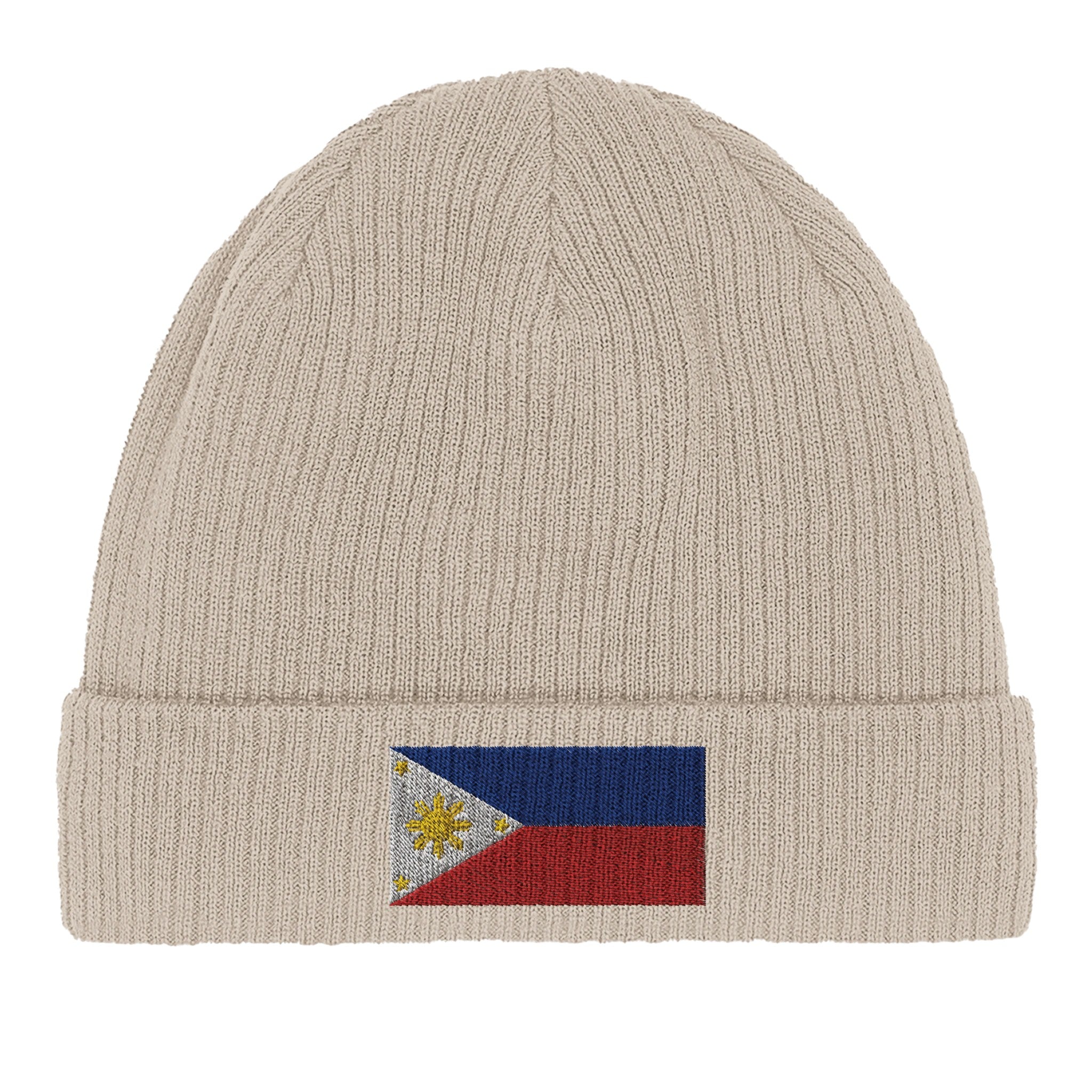 Bonnet en coton biologique avec le Drapeau des Philippines, léger et confortable, parfait pour un usage intérieur et extérieur.