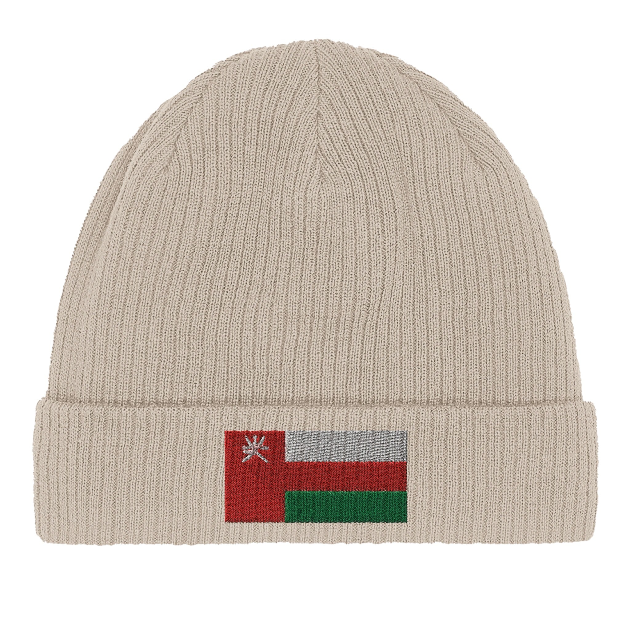 Bonnet en coton biologique avec le drapeau d'Oman, léger et confortable, parfait pour toutes les occasions.