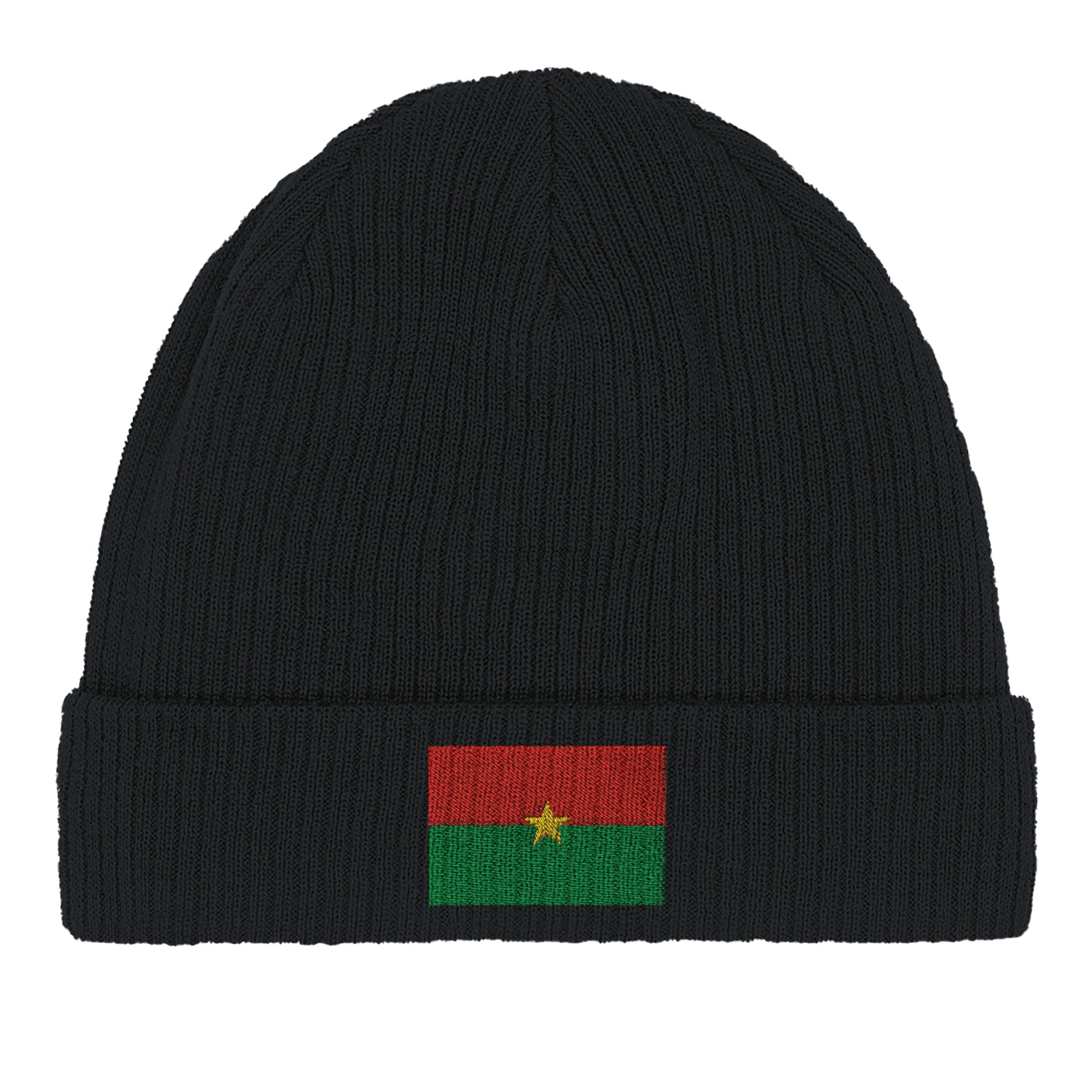 Bonnet en coton biologique avec le drapeau du Burkina Faso, léger et confortable, parfait pour toutes les occasions.