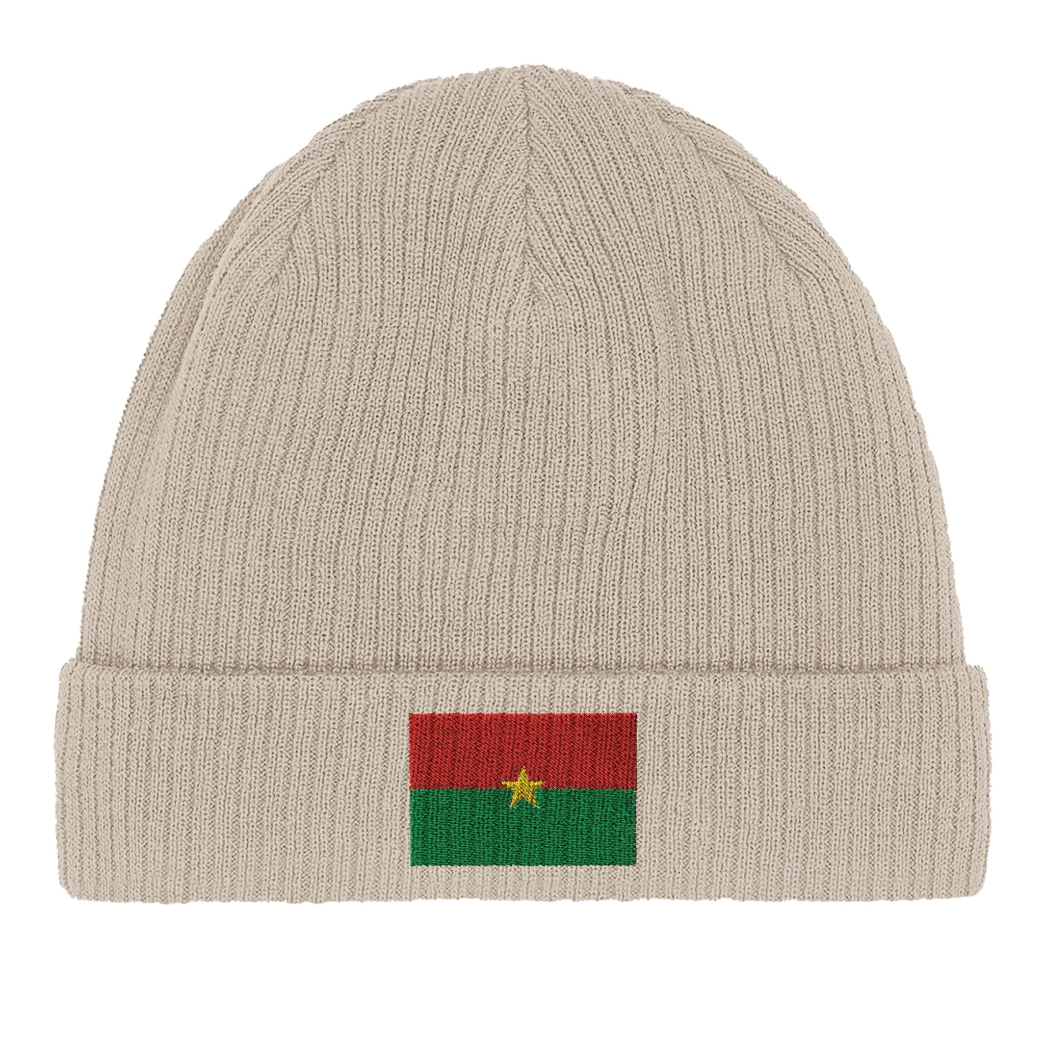 Bonnet en coton biologique avec le drapeau du Burkina Faso, léger et confortable, parfait pour toutes les occasions.