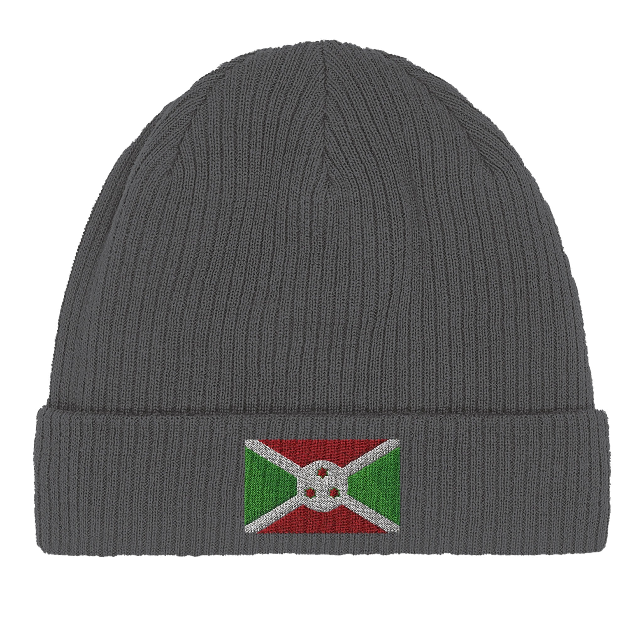 Bonnet en coton biologique avec le drapeau du Burundi, léger et confortable, parfait pour toutes les saisons.