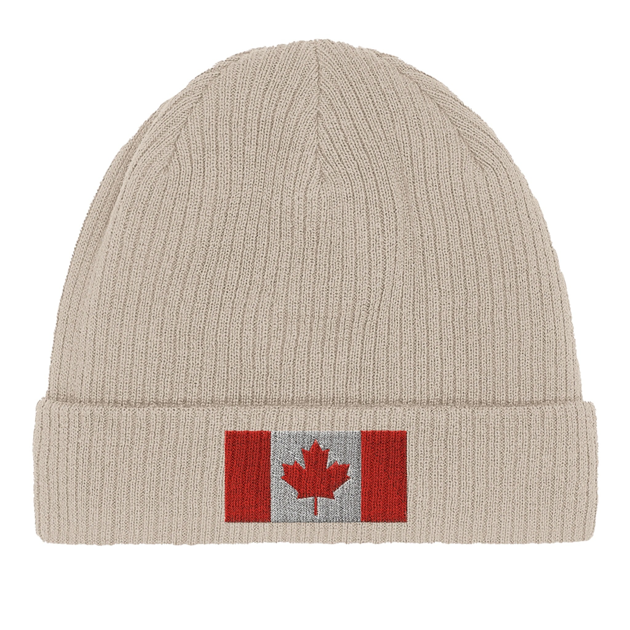 Bonnet en coton biologique avec le drapeau du Canada, doux et confortable, idéal pour toutes les saisons.