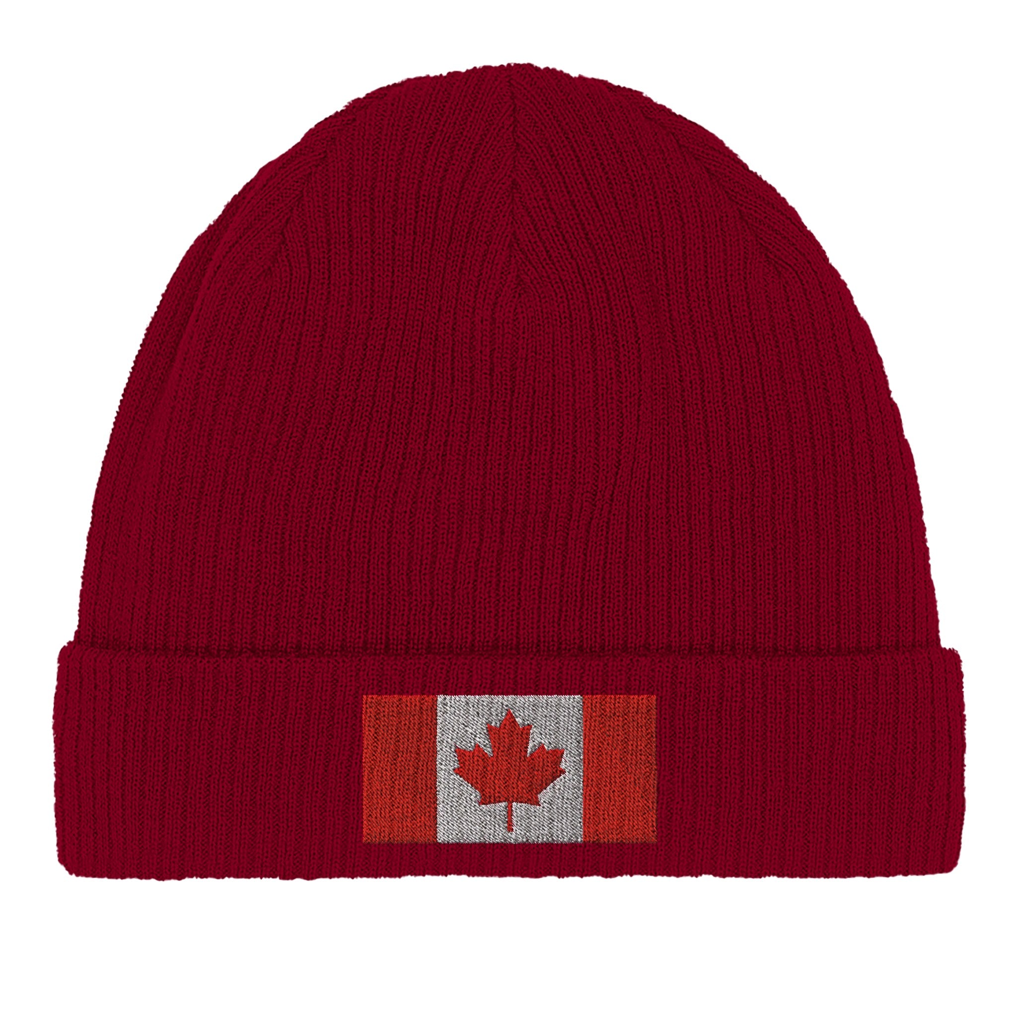 Bonnet en coton biologique avec le drapeau du Canada, doux et confortable, idéal pour toutes les saisons.