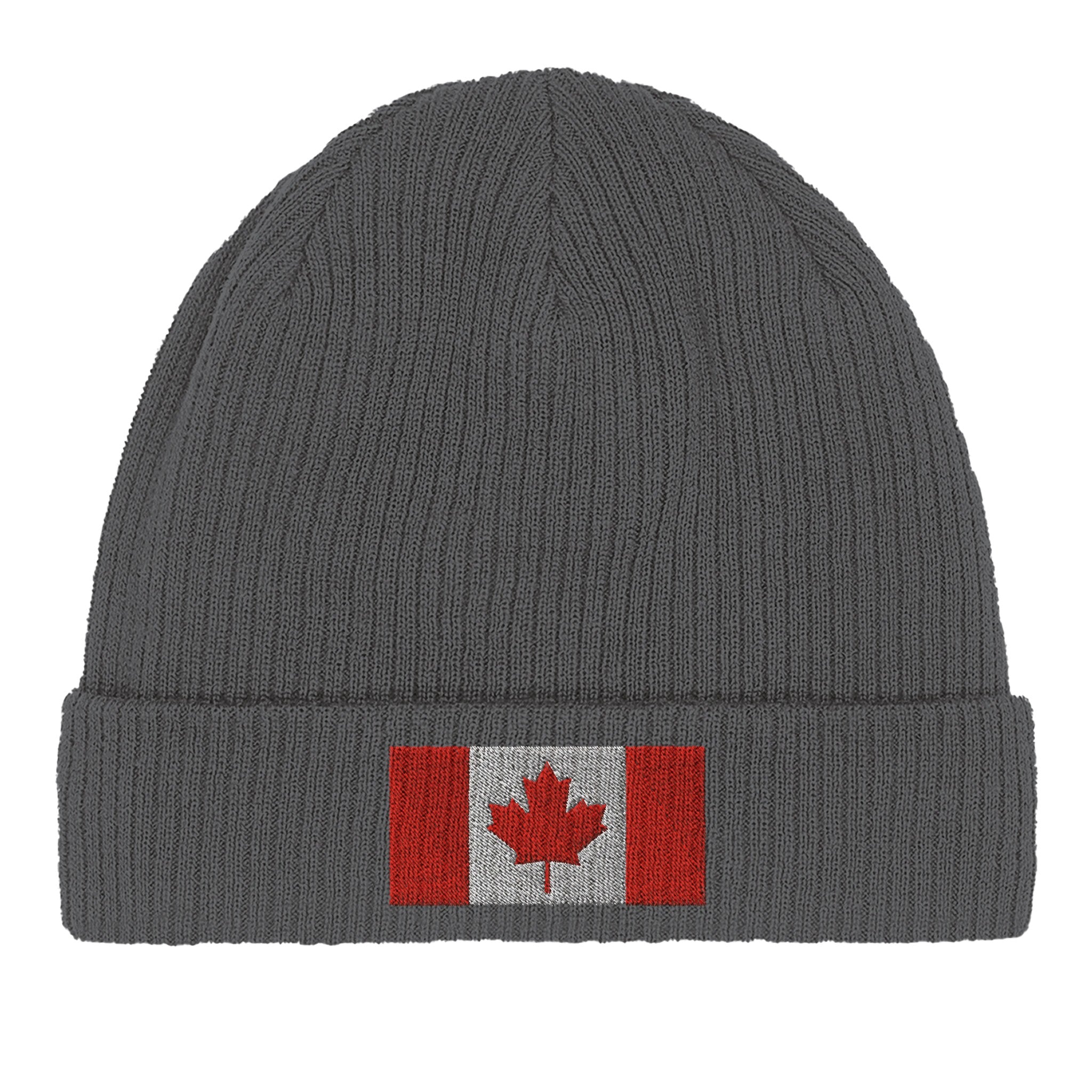 Bonnet en coton biologique avec le drapeau du Canada, doux et confortable, idéal pour toutes les saisons.