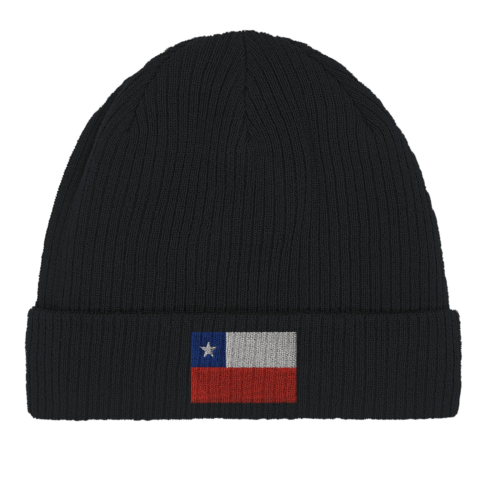 Bonnet en coton biologique avec le drapeau du Chili, doux et confortable, idéal pour toutes les occasions.