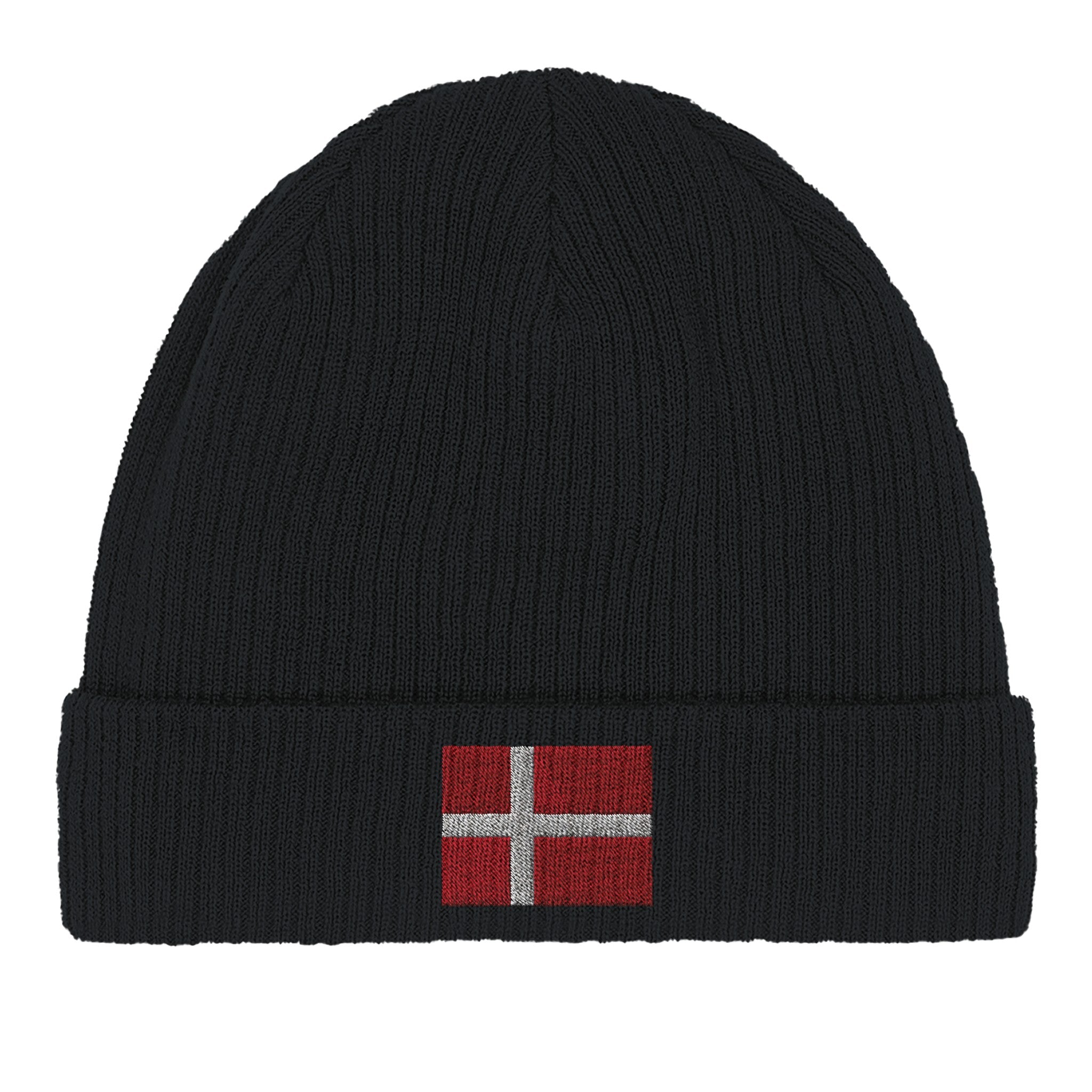 Bonnet en coton biologique Drapeau du Danemark, doux et confortable, idéal pour toutes les saisons.