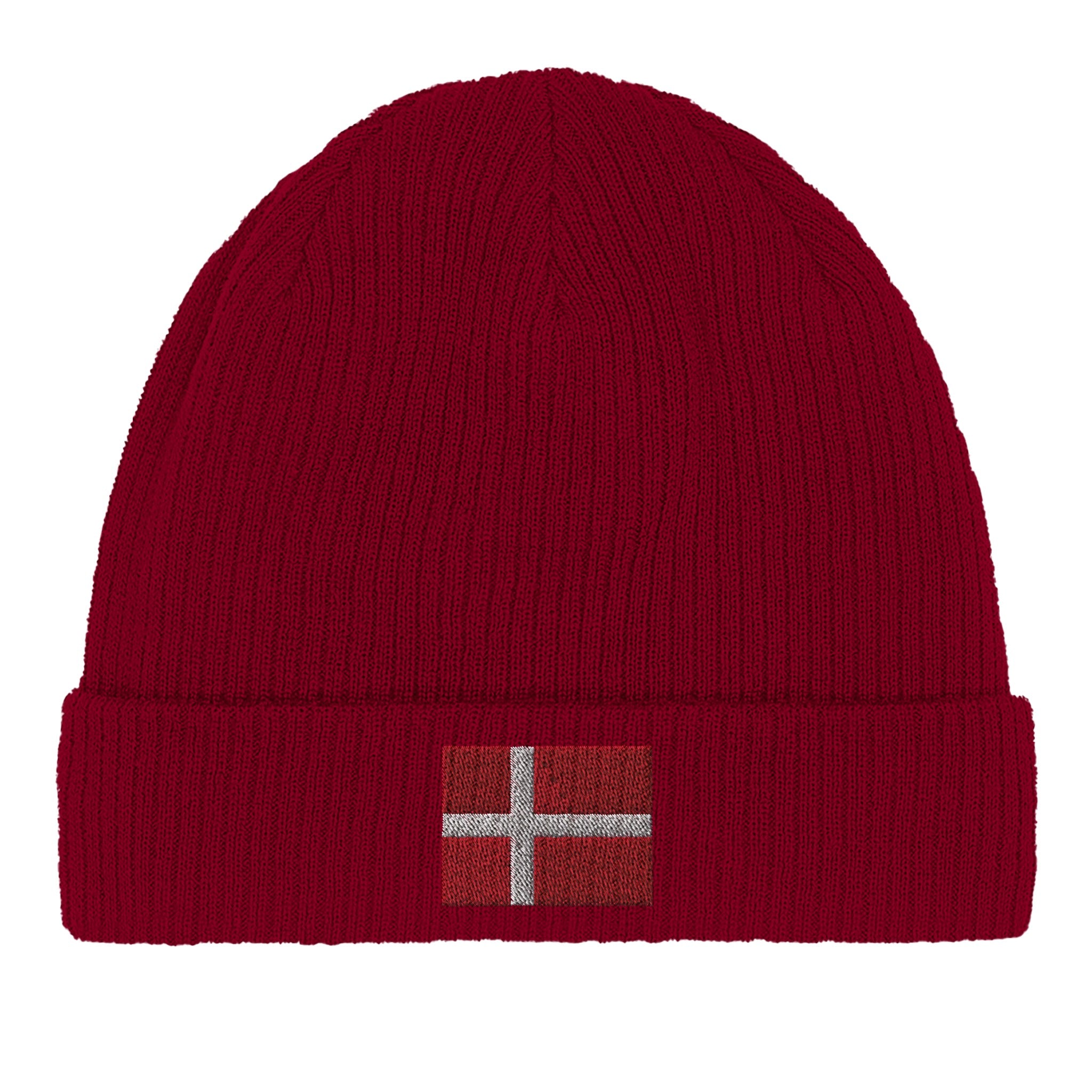 Bonnet en coton biologique Drapeau du Danemark, doux et confortable, idéal pour toutes les saisons.