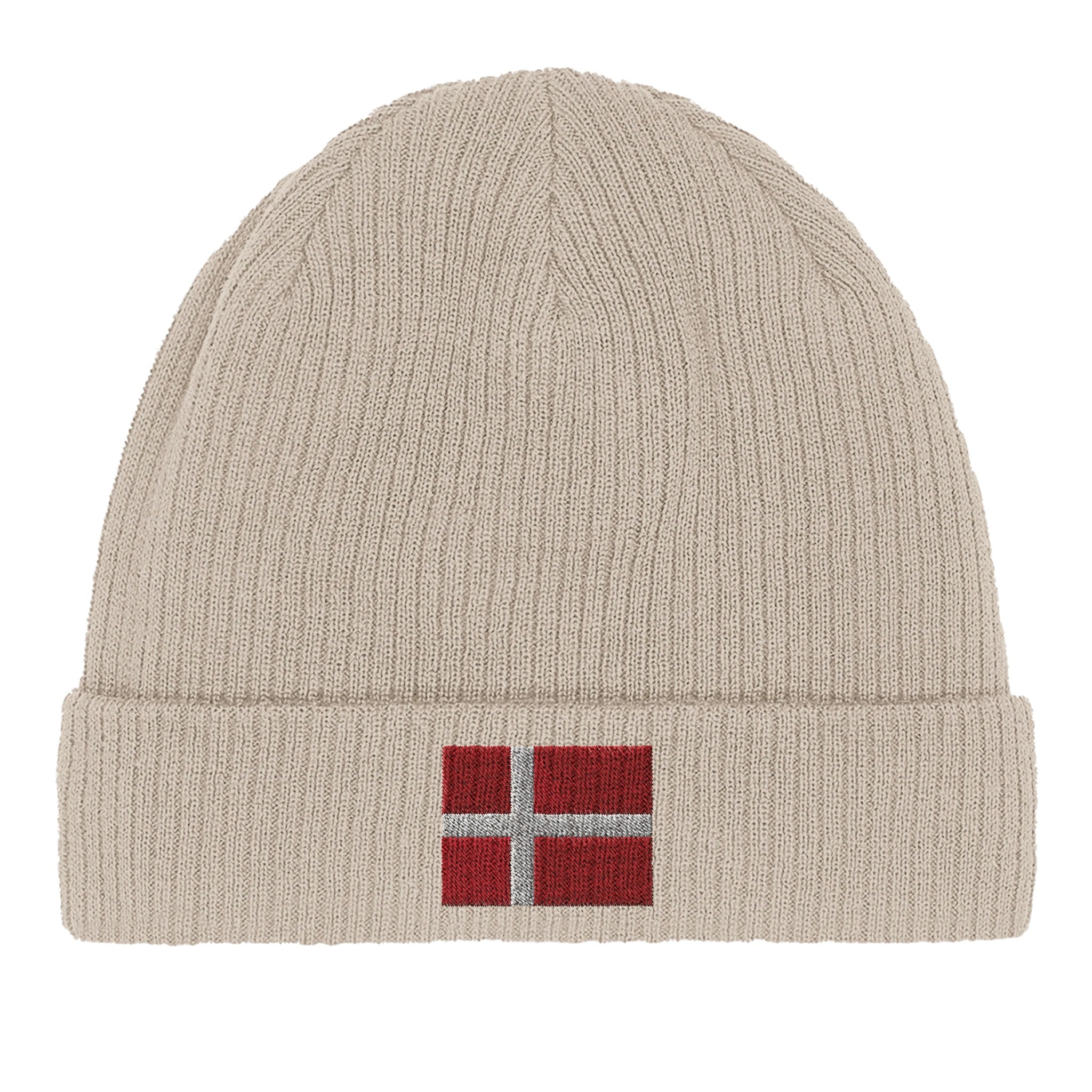 Bonnet en coton biologique Drapeau du Danemark, doux et confortable, idéal pour toutes les saisons.