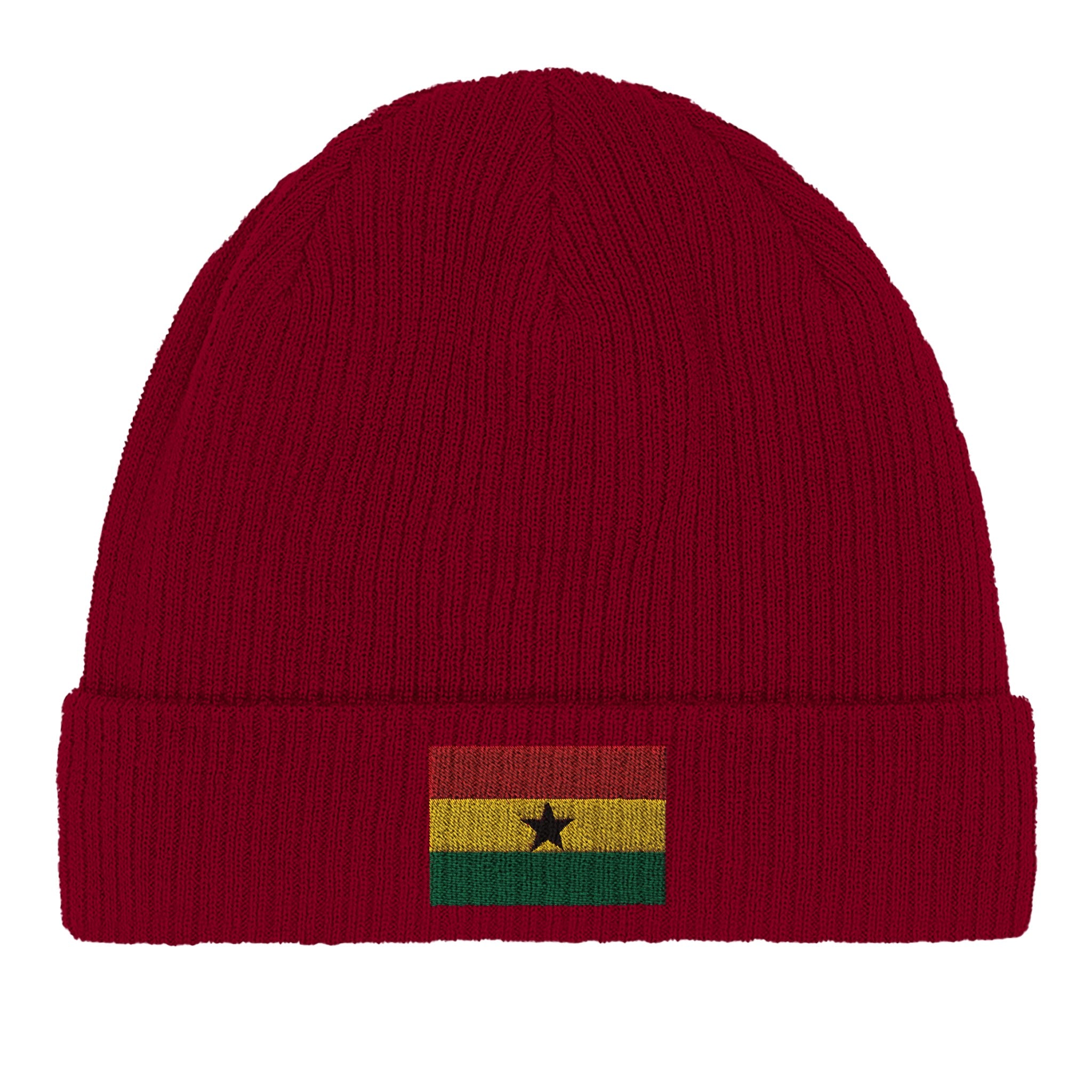 Bonnet en coton biologique avec le Drapeau du Ghana, léger et confortable, parfait pour toutes les occasions.