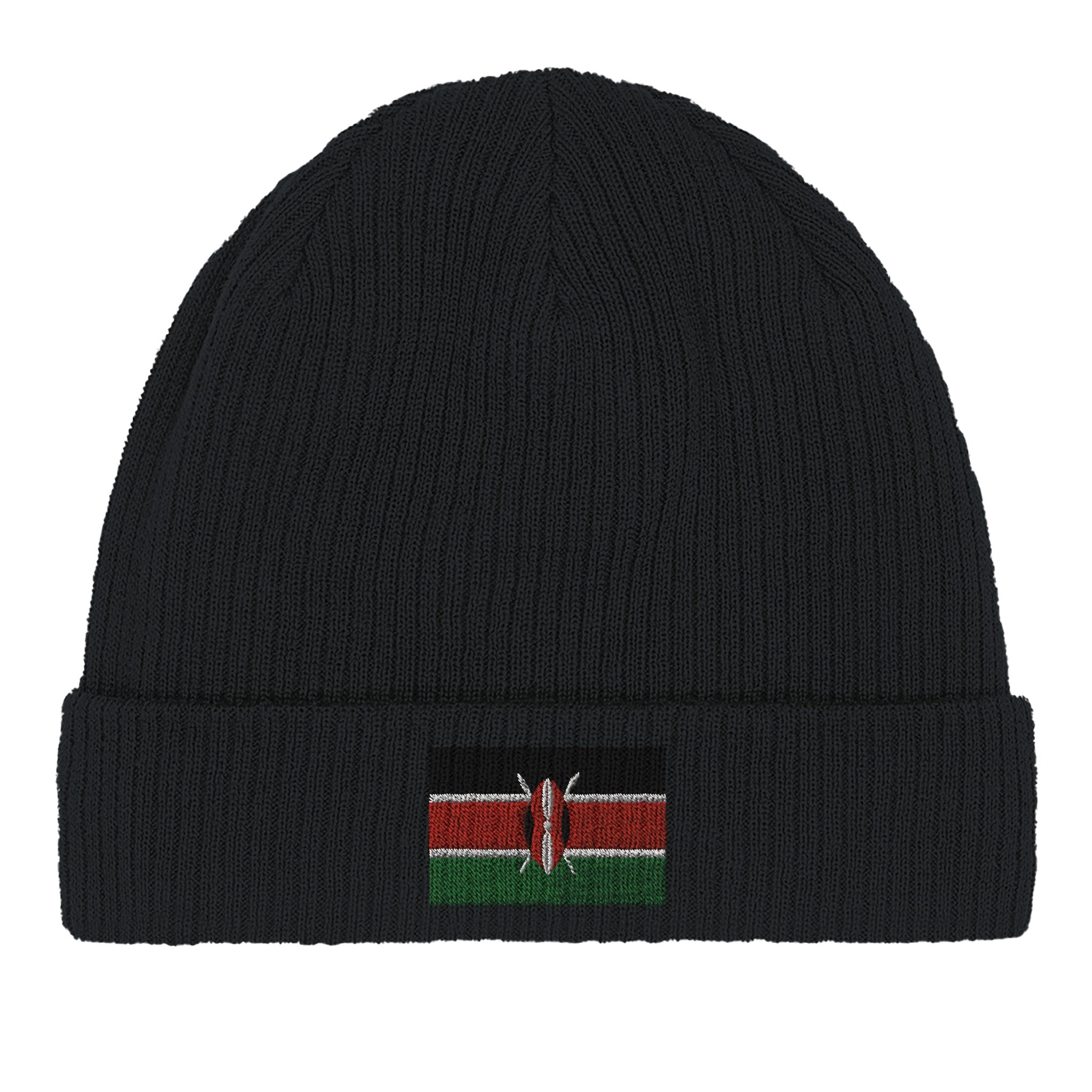 Bonnet en coton biologique avec le Drapeau du Kenya, léger et confortable, idéal pour un usage quotidien.