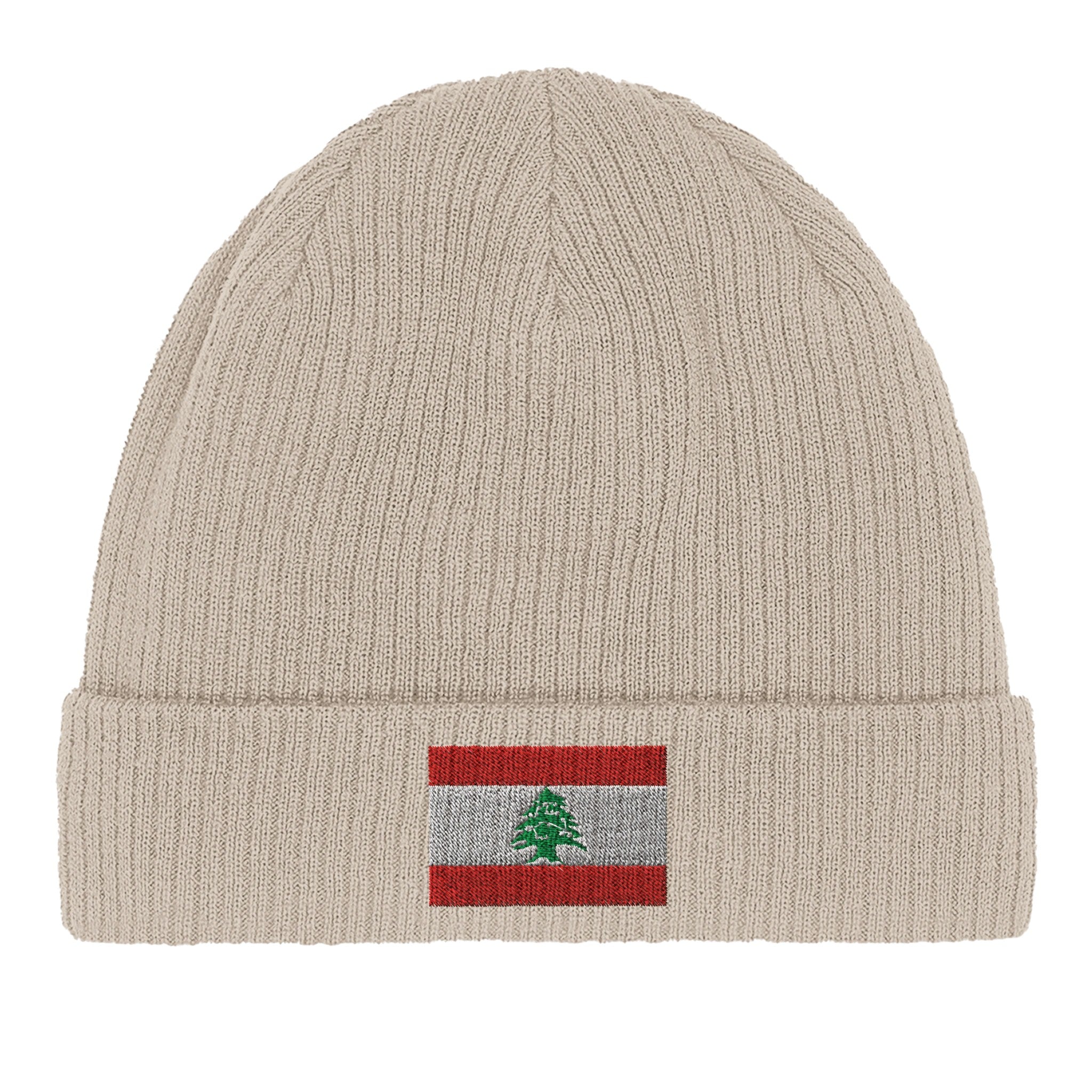 Bonnet en coton biologique avec le drapeau du Liban, léger et confortable, idéal pour toutes les saisons.