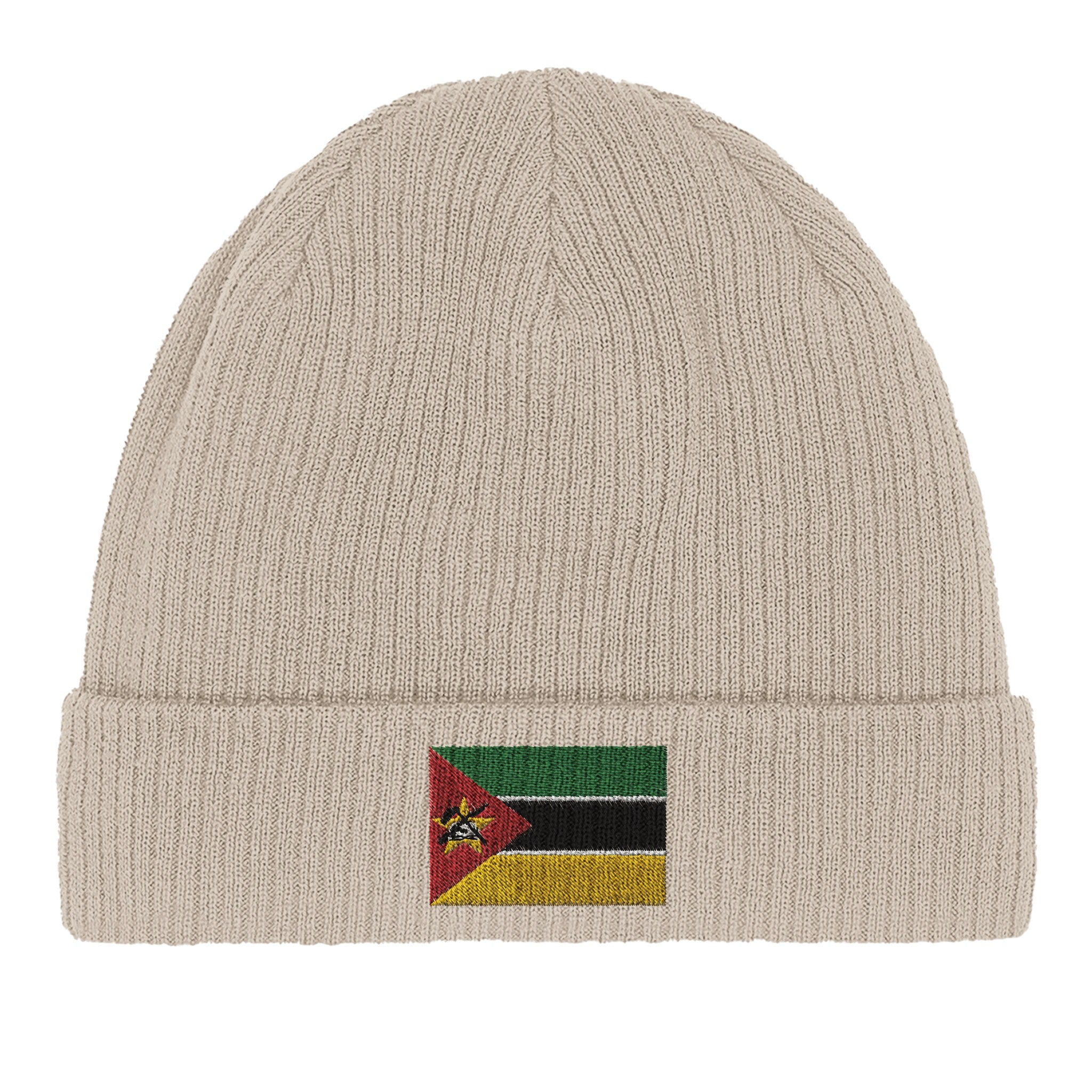 Bonnet en coton biologique avec le drapeau du Mozambique, léger et confortable, parfait pour toutes les occasions.