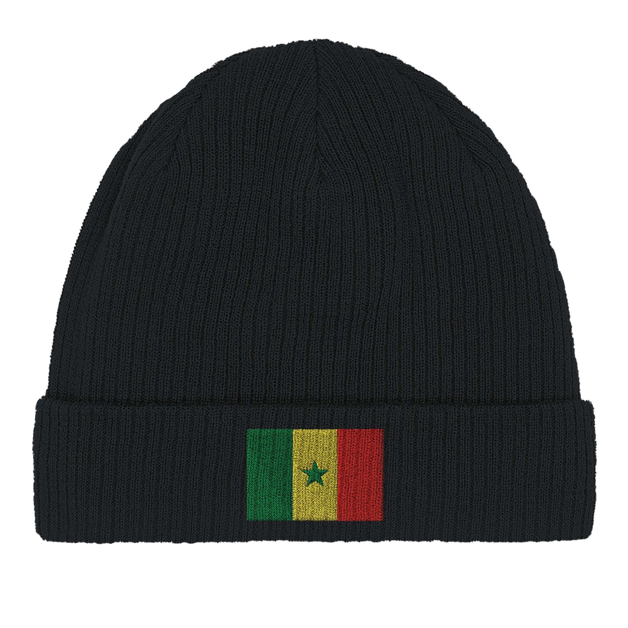 Bonnet en coton Drapeau du Sénégal, fabriqué en coton biologique, léger et respirant, idéal pour un style éco-responsable.