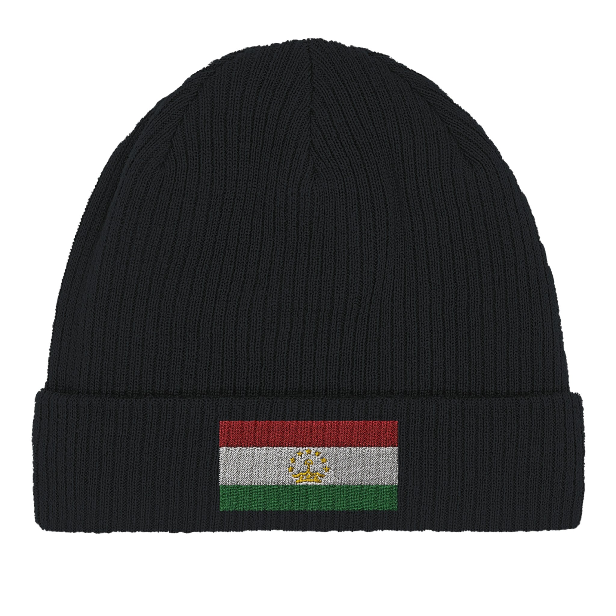 Bonnet en coton biologique avec le drapeau du Tadjikistan, léger et confortable, parfait pour un usage intérieur et extérieur.