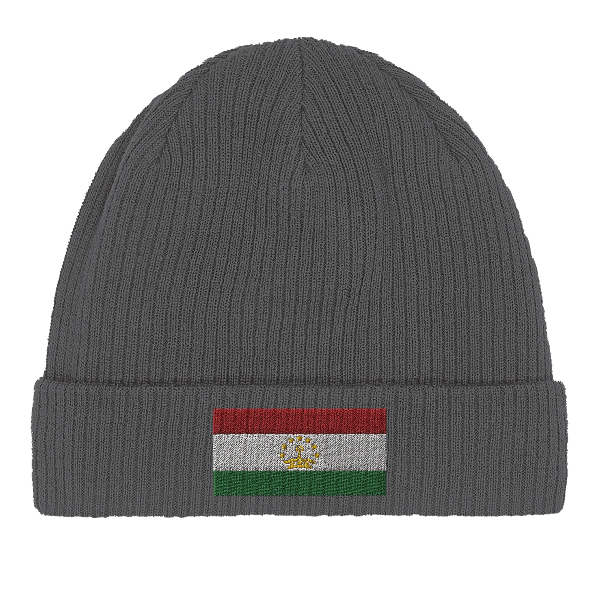 Bonnet en coton biologique avec le drapeau du Tadjikistan, léger et confortable, parfait pour un usage intérieur et extérieur.