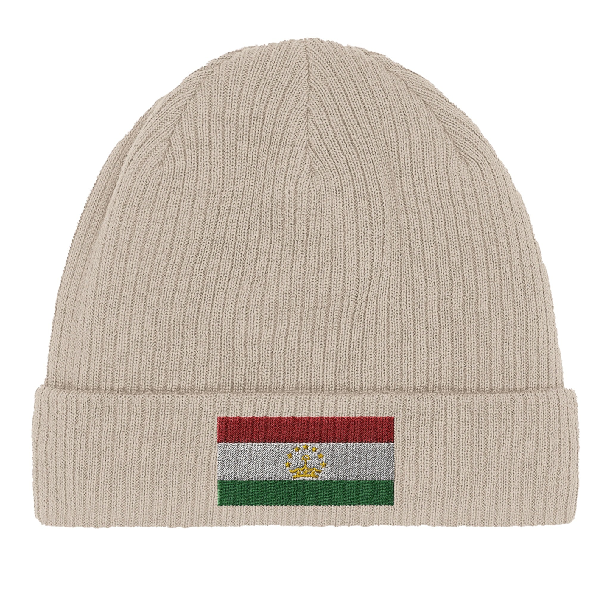 Bonnet en coton biologique avec le drapeau du Tadjikistan, léger et confortable, parfait pour un usage intérieur et extérieur.