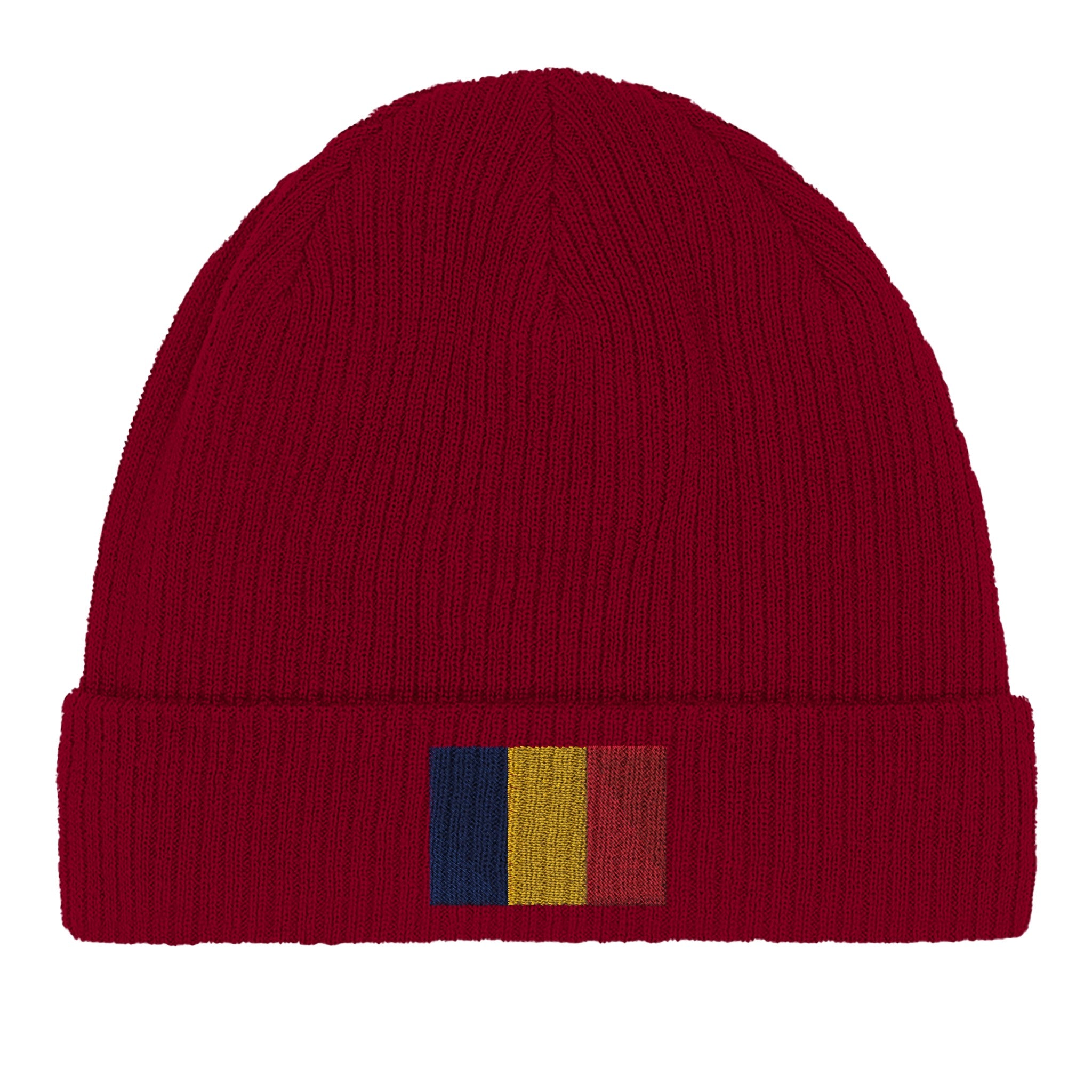 Bonnet en coton biologique avec le Drapeau du Tchad, léger et confortable, parfait pour toutes les occasions.