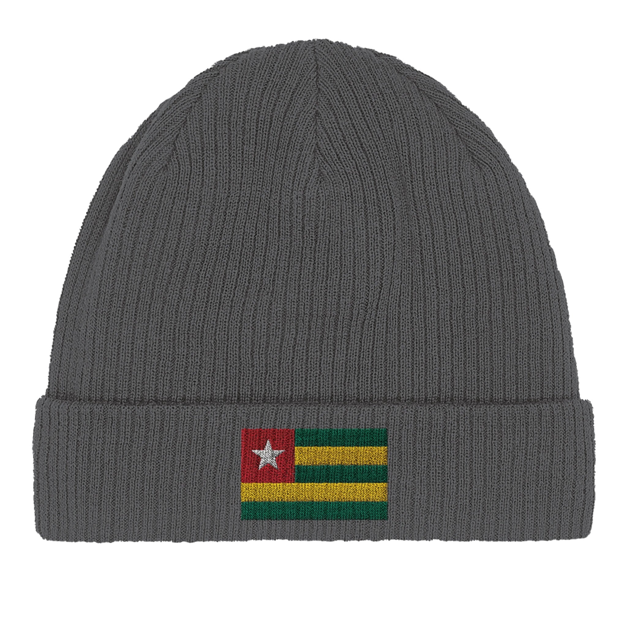 Bonnet en coton biologique avec le drapeau du Togo, doux et confortable, idéal pour toutes les saisons.