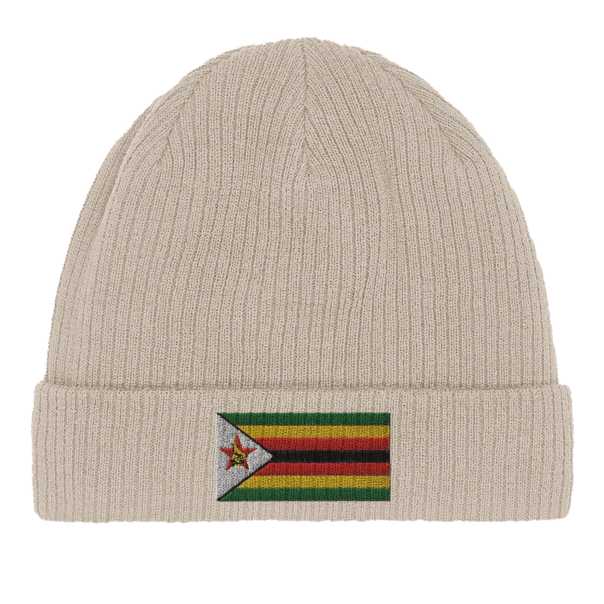 Bonnet en coton biologique avec le drapeau du Zimbabwe, léger et confortable, parfait pour toutes les saisons.