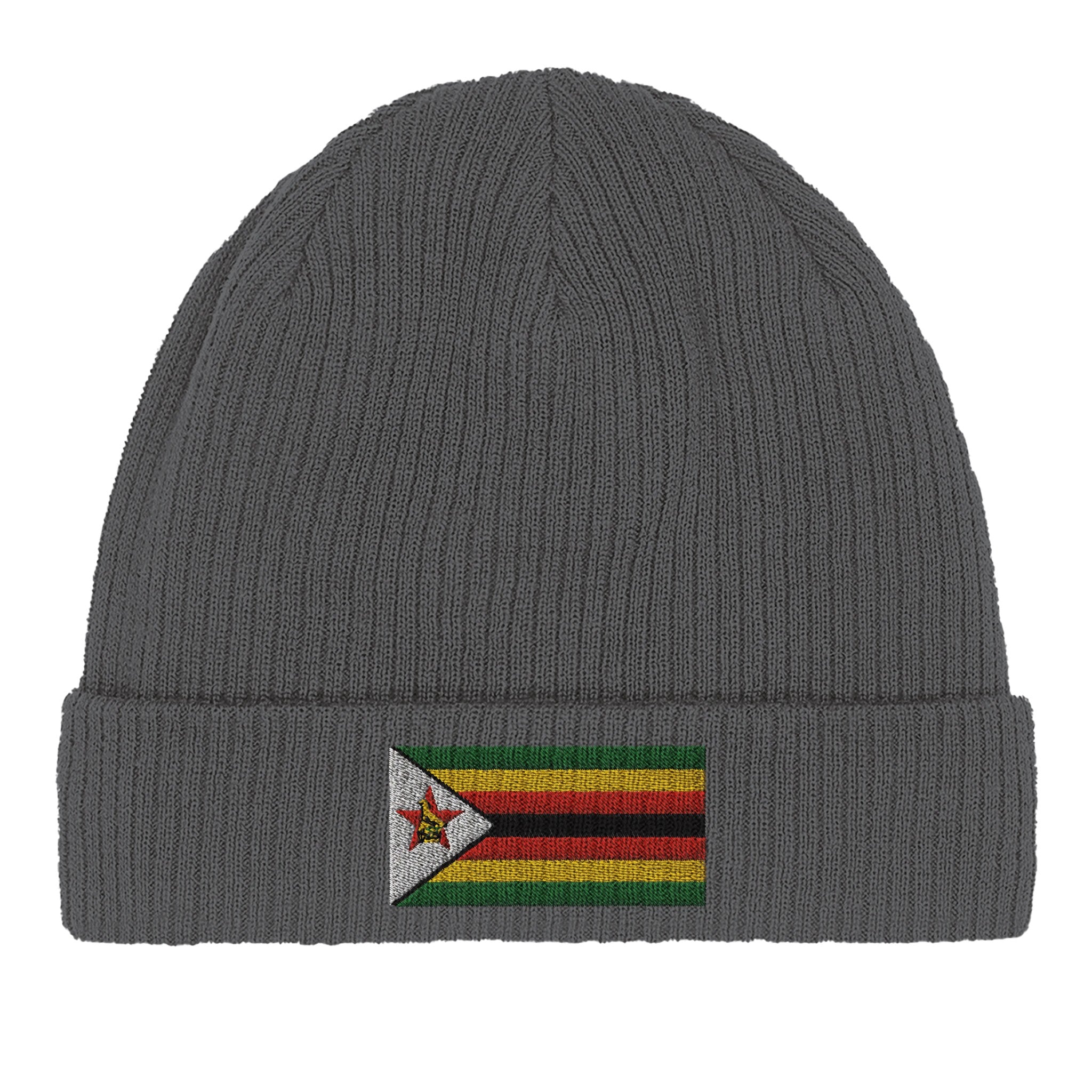 Bonnet en coton biologique avec le drapeau du Zimbabwe, léger et confortable, parfait pour toutes les saisons.