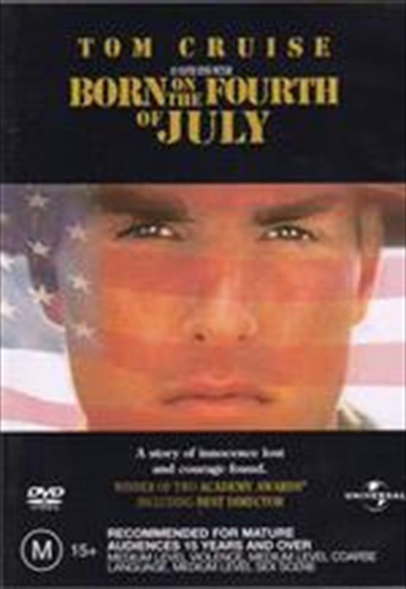 Special Edition DVD of 'Born On The Fourth Of July' featuring Tom Cruise as Ron Kovic, showcasing the film's iconic cover art.