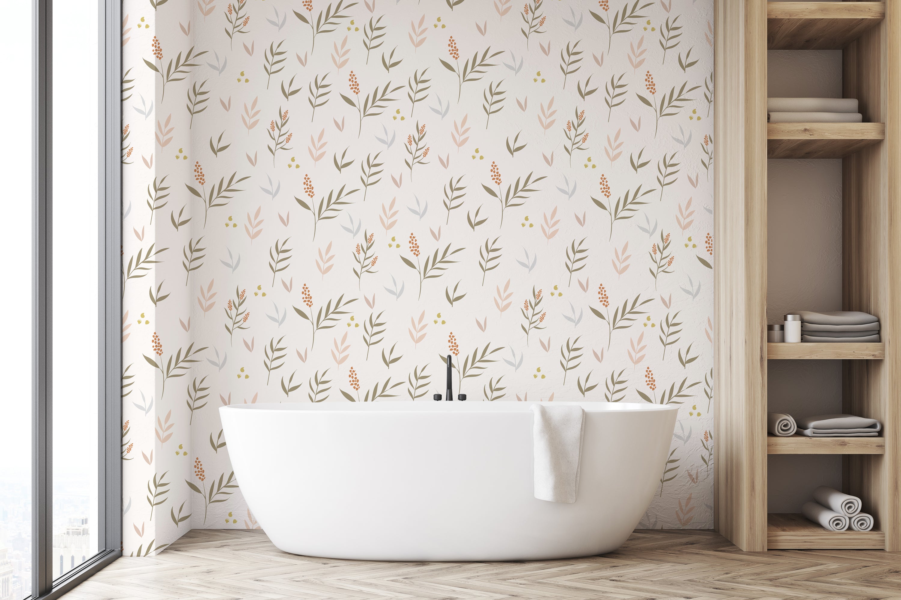 Botanical Garden Wallpaper featuring vibrant floral patterns and modern design, perfect for home decor.