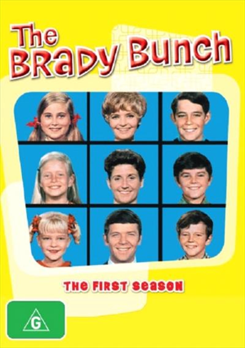 The Brady Bunch Season 01 DVD cover featuring the iconic Brady family in a colorful design.