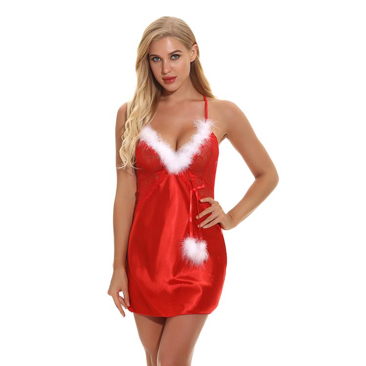 A stylish Bras Set Christmas costume for women, featuring a seamless design, adjustable straps, and festive sashes, perfect for cosplay.