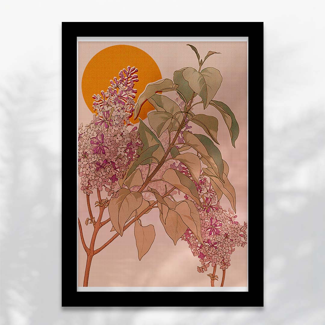 Breathe Art Print featuring vintage floral design with text option, available in A4 and A3 sizes.