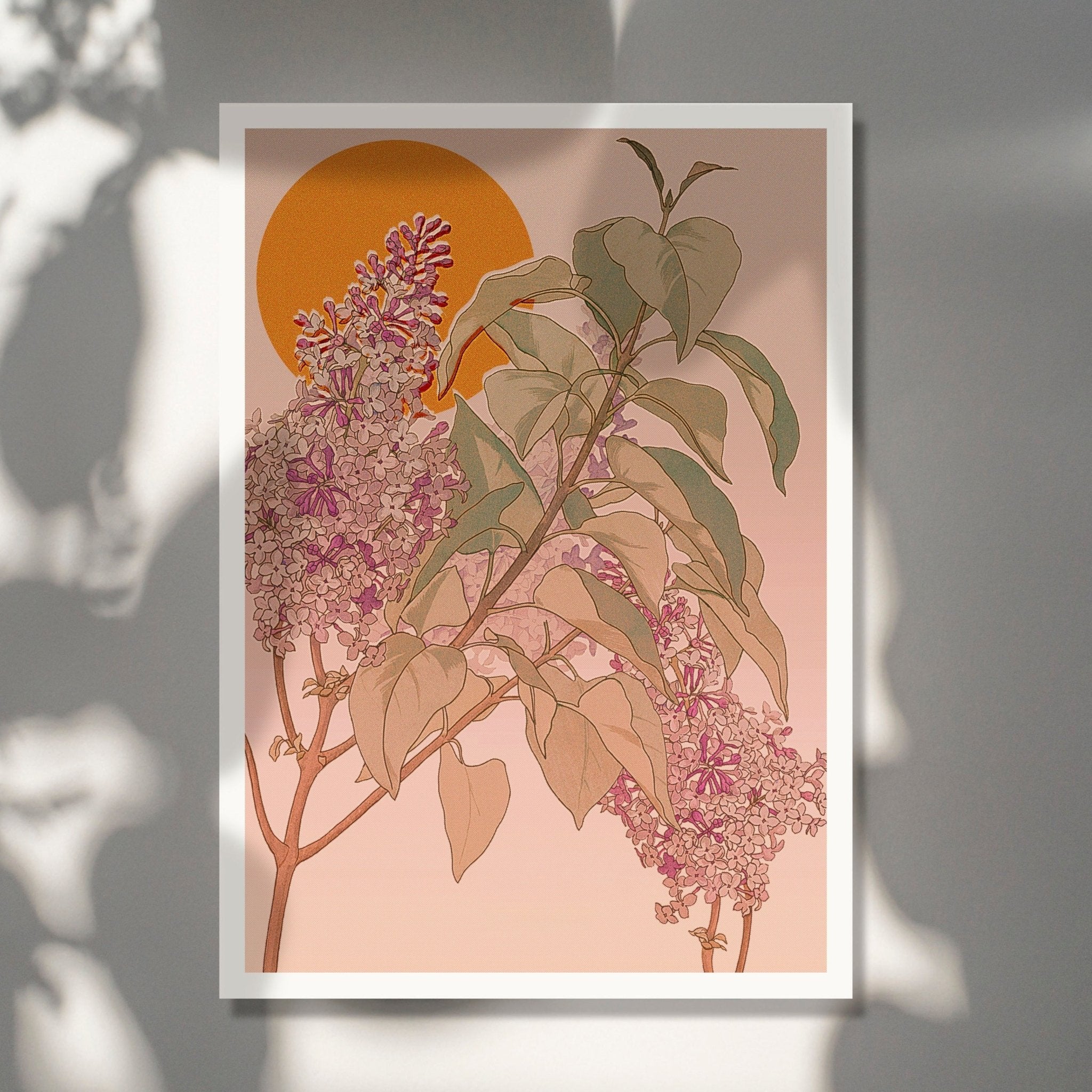 Breathe Art Print featuring vintage floral design with text option, available in A4 and A3 sizes.