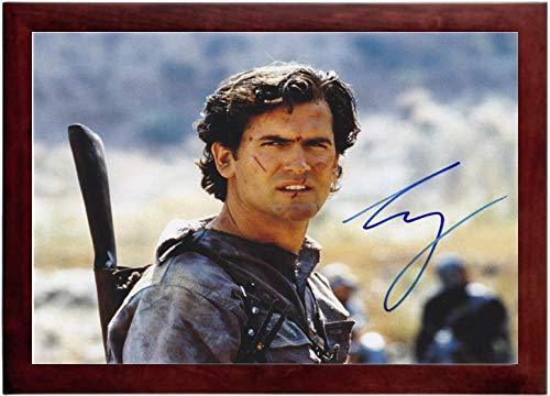 Bruce Campbell Autograph Replica Super Print, 12x18 inches, framed in black, showcasing vibrant colors and printed signature.