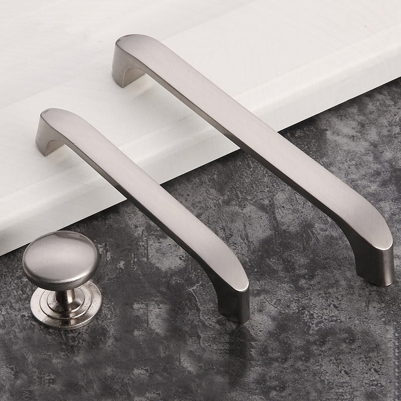 Brushed ZINC Kitchen Door Cabinet Drawer Handle Pulls in sleek modern design, showcasing a 96MM hole-to-hole size and elegant finish.