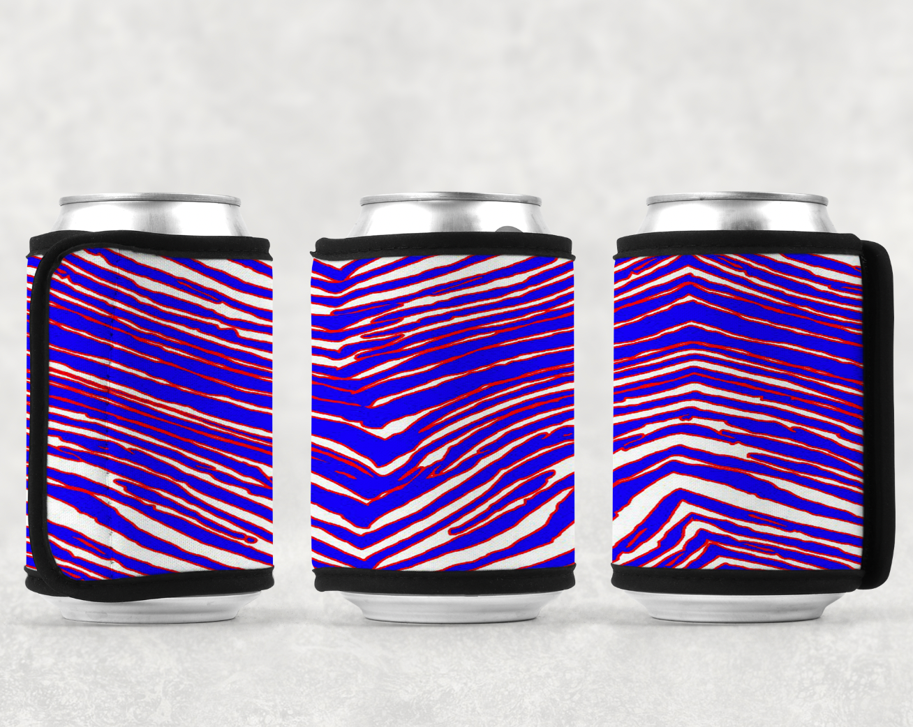 Buffalo Zubaz Wrap Hugger featuring vibrant Zubaz pattern, designed to fit various drink sizes securely.