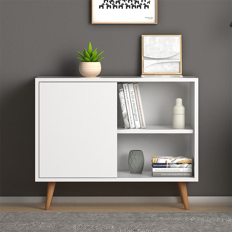 Buffet CAMBIA in white, featuring a sleek design and internal shelf for storage, measuring 80x35x66 cm.