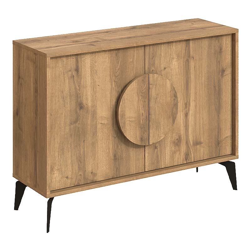 Buffet PARIS in light brown, featuring a sleek design with metal feet and ample storage space.